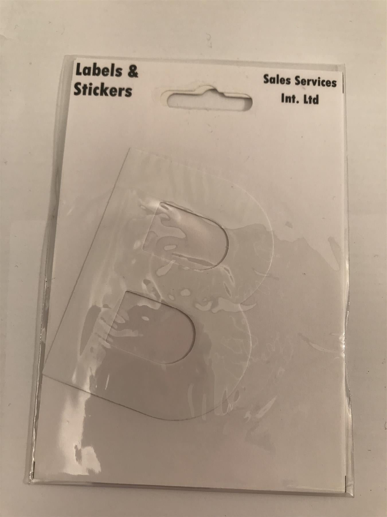 White Letter B Self  Adhesive Waterproof Sticker 8 x 6cm