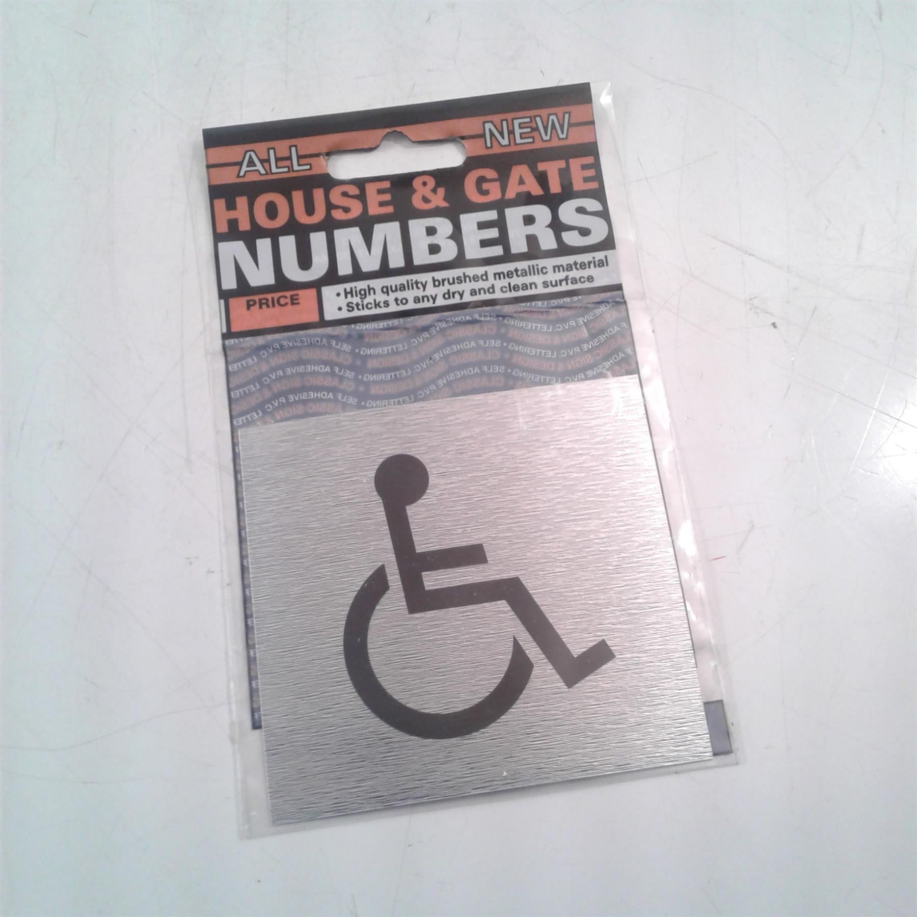 Disabled Adhesive Brushed Metallic Sign 80 x 85mm