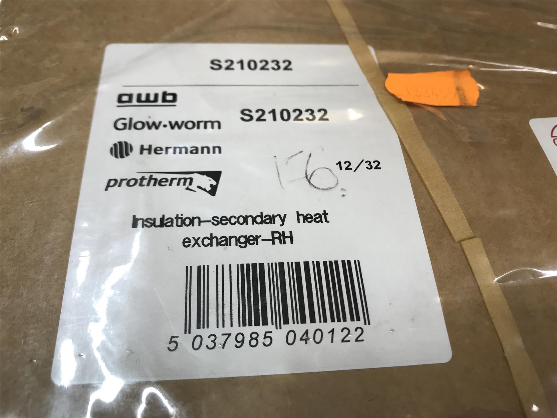NEW GLOWWORM S210232 SECONDARY INSULATION