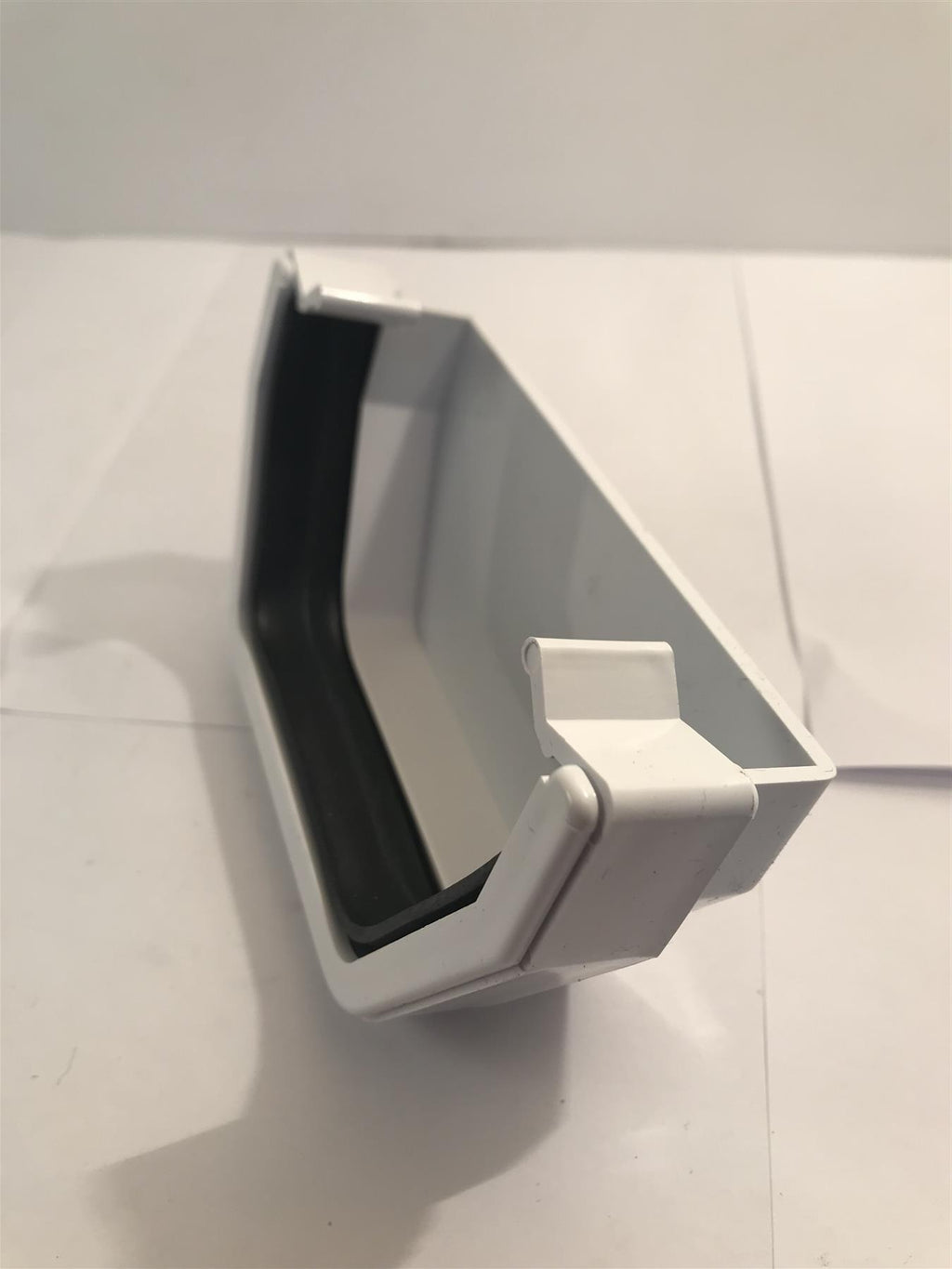 White Square Line 112mm Plastic UPVC Gutter Stop End