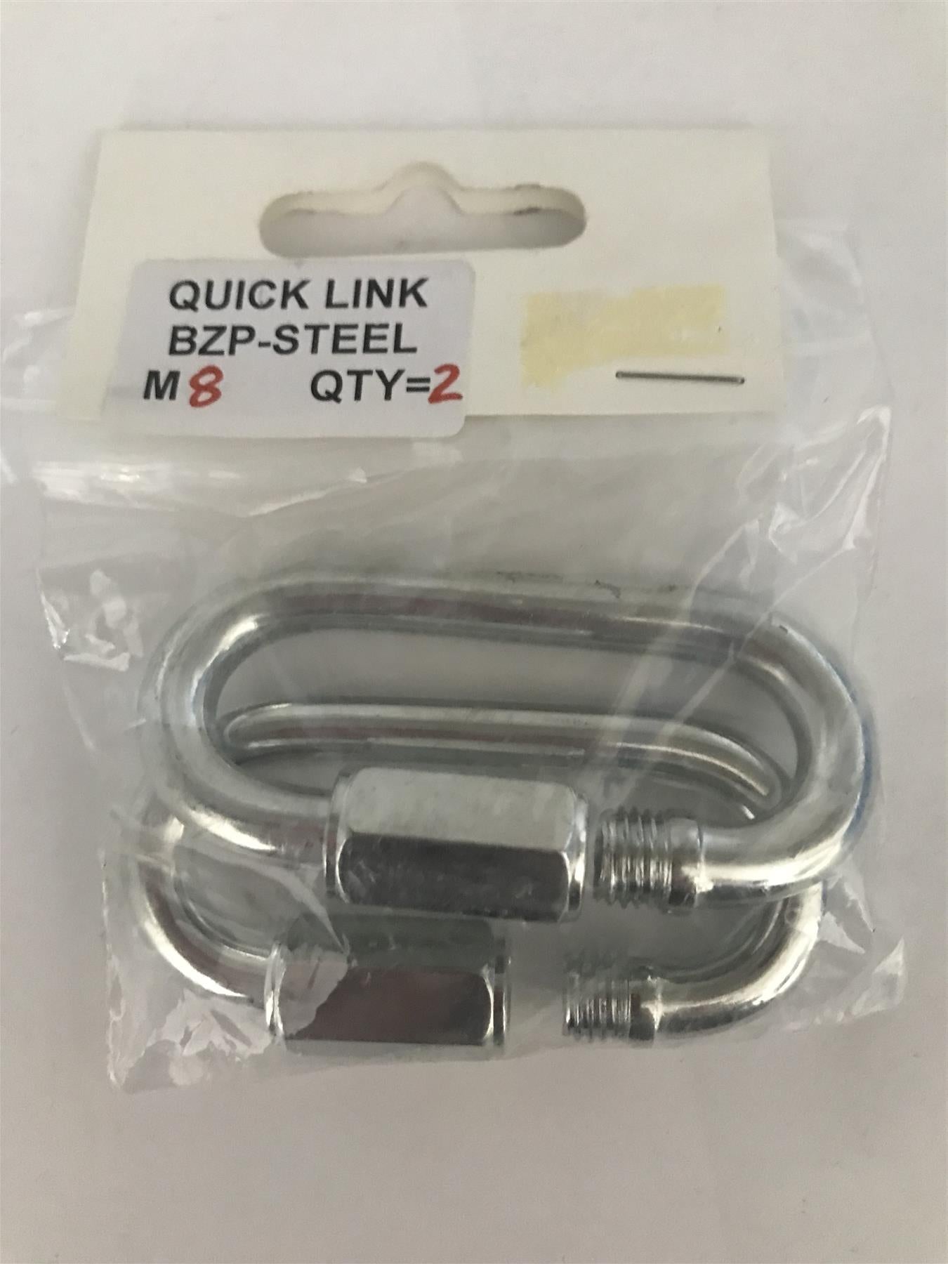 Quick Link M8 BZP Steel (Pk 2)
