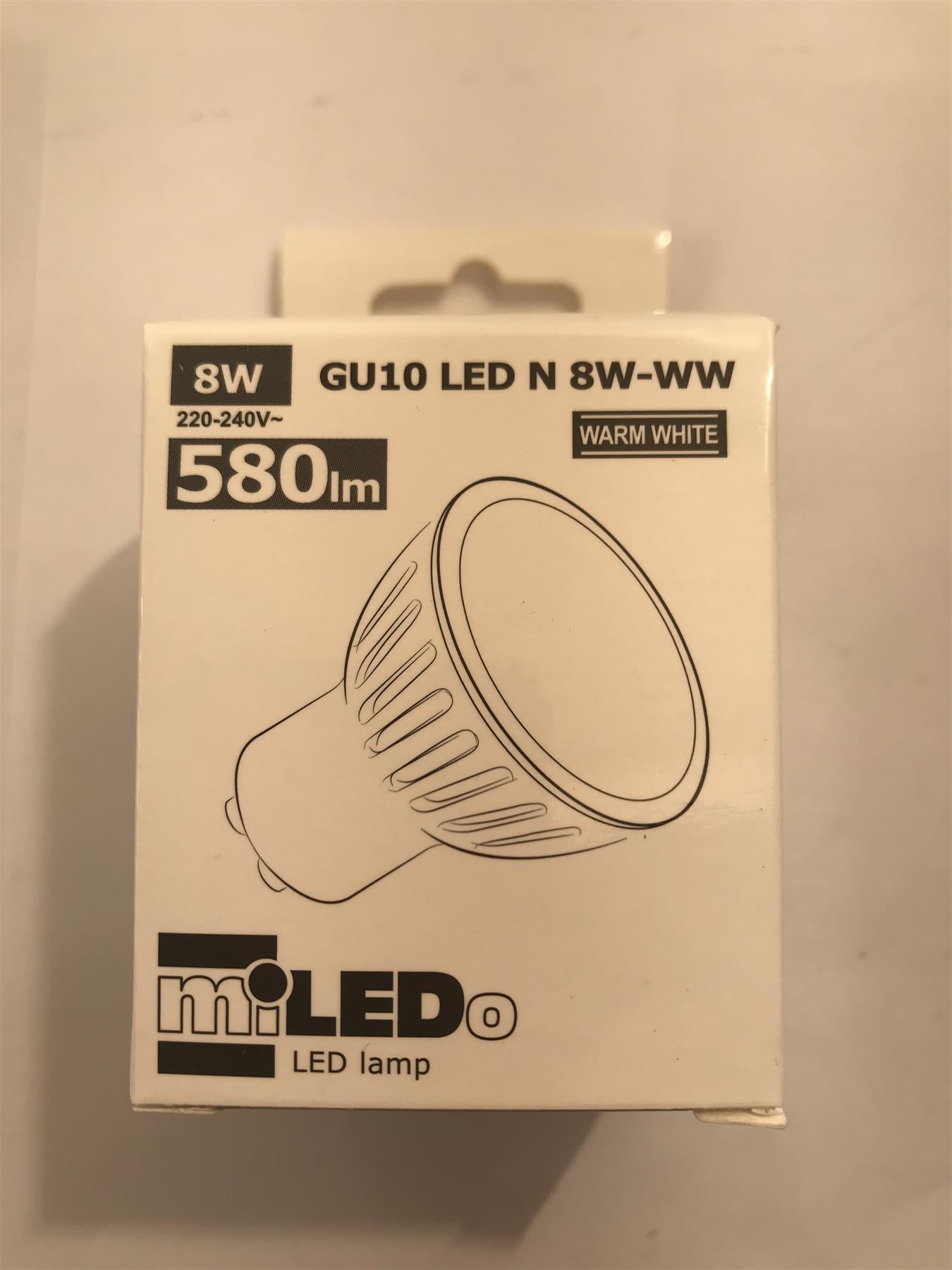 MiLED GU10 LED N 8W-WW 580lm 3000k (Warm White)  31040