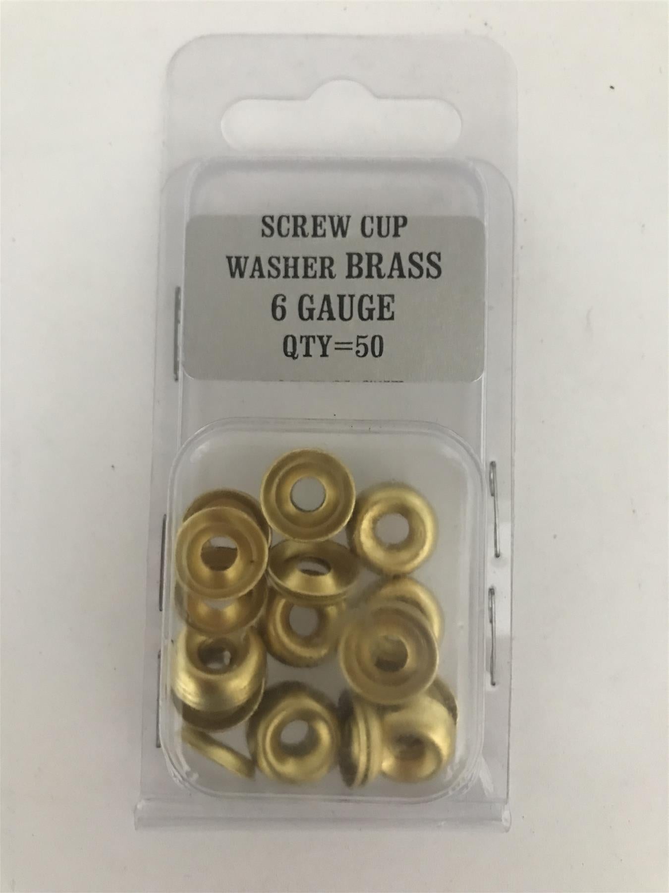 No. 6 Screw Cup Washer Brass Plated (Pack 50)