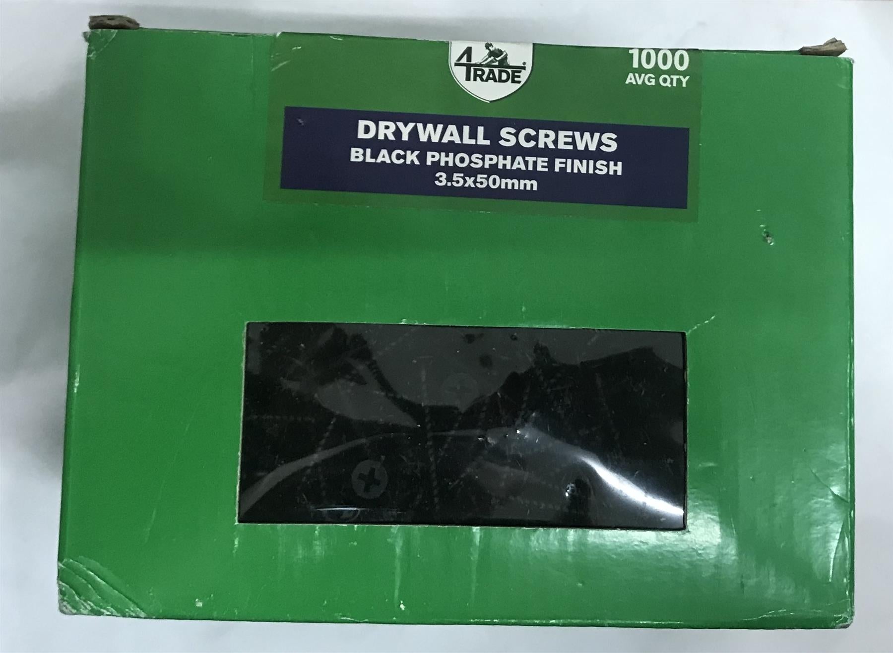 4TRADE 736095 DRYWALL 3.5 x 50mm SCREWS BLACK PHOSPHATE FINISH 1000pce PACK