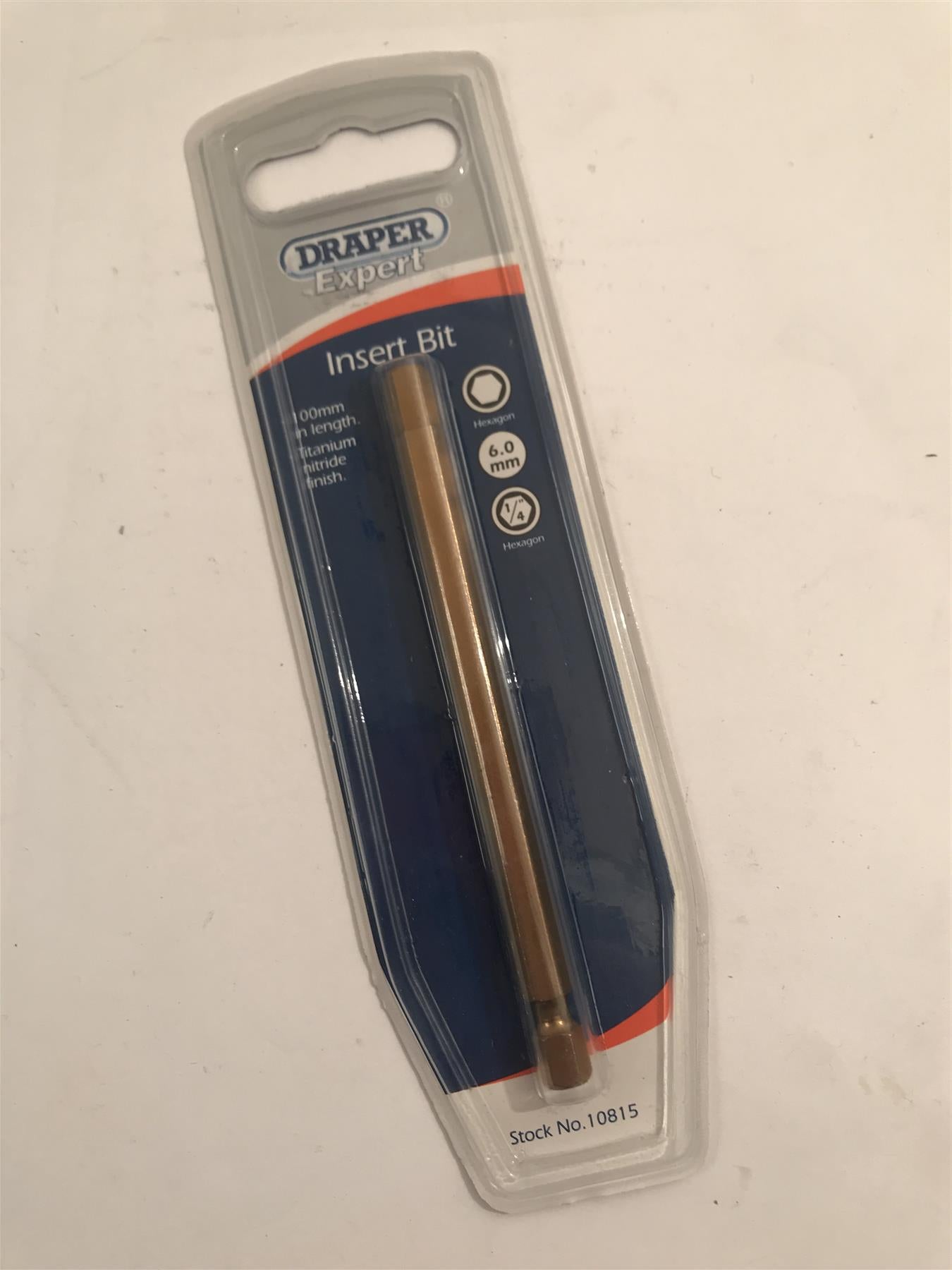 Draper Insert Bit 1/4"  6mm x 100mm Long  10815