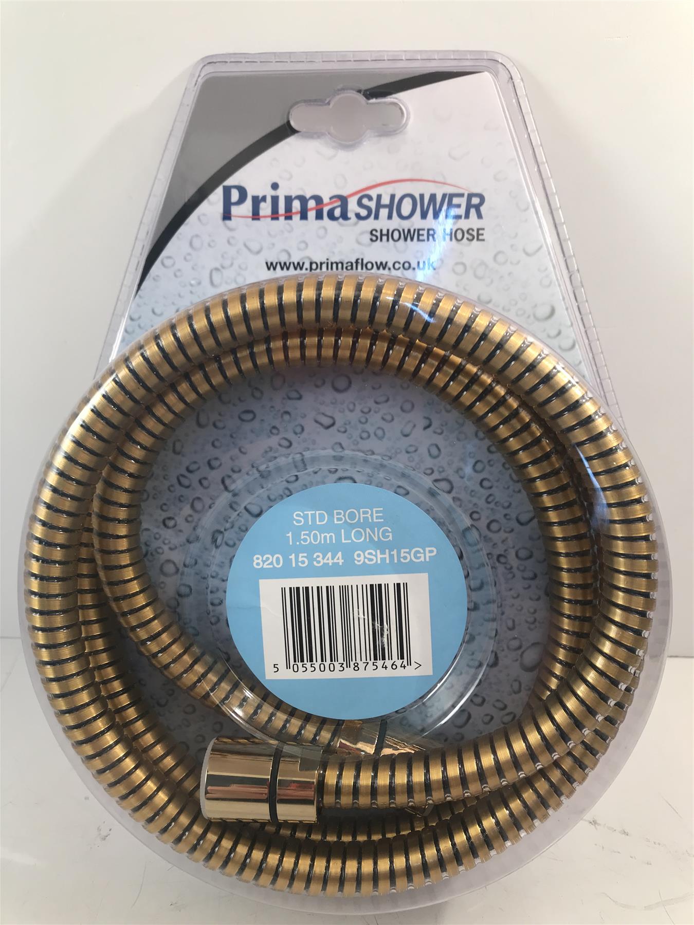 Prima Gold Shower Hose STD Bore 1.5m  820 15 344 9SH15GP