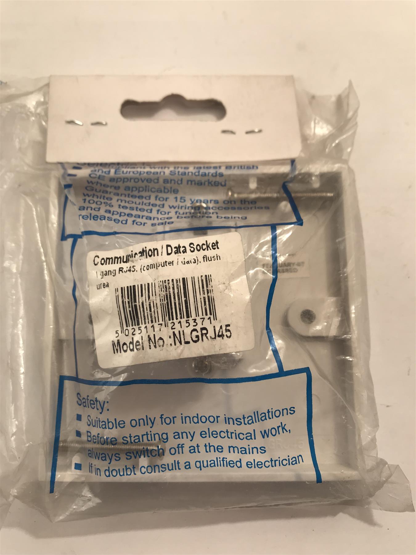 Selectric Square NLGRJ45 1 Gang RJ45 Data Socket