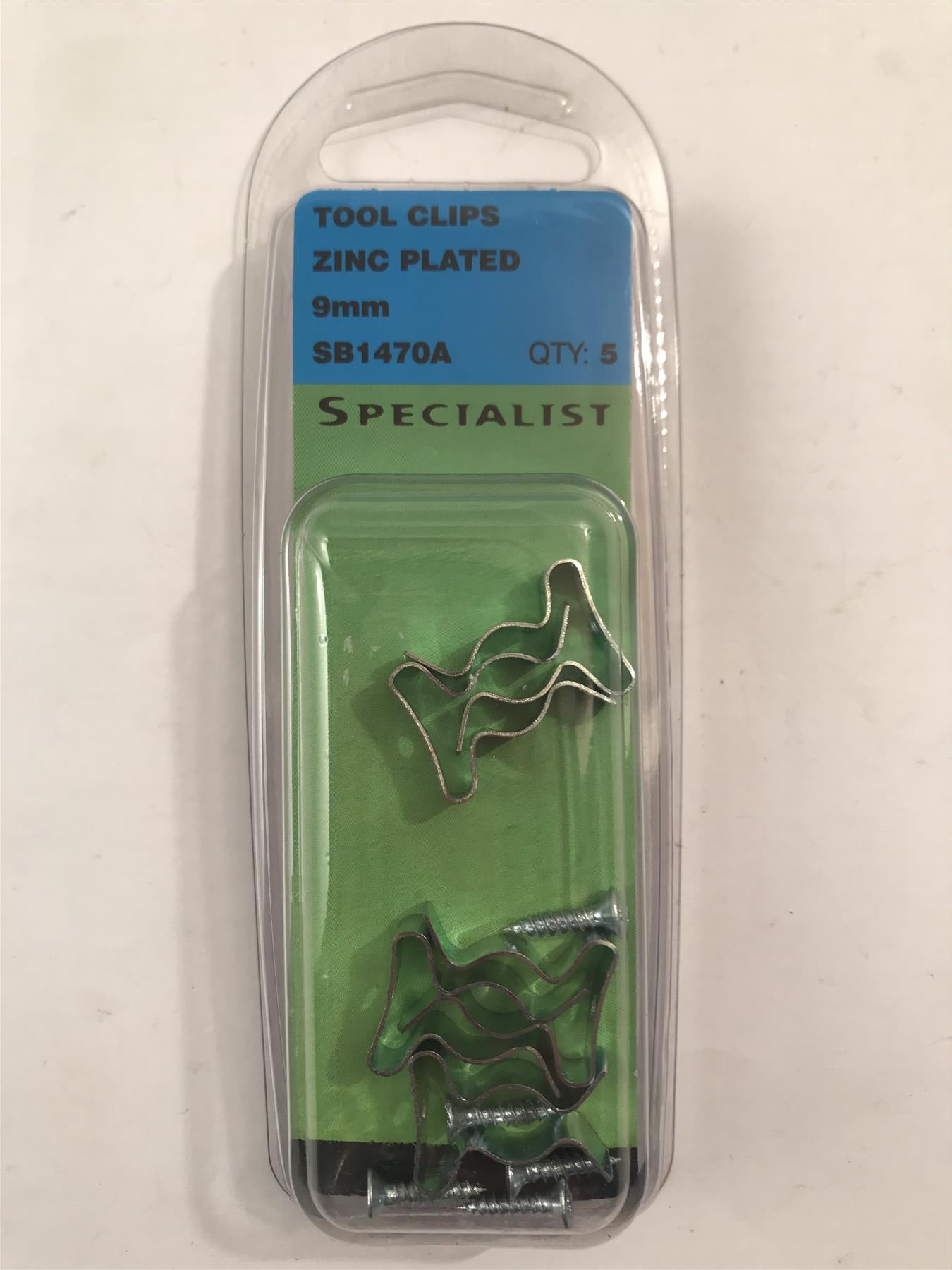 Specialist 9mm Zinc Plated Tool Clips  (5 Pack)  SB1470A