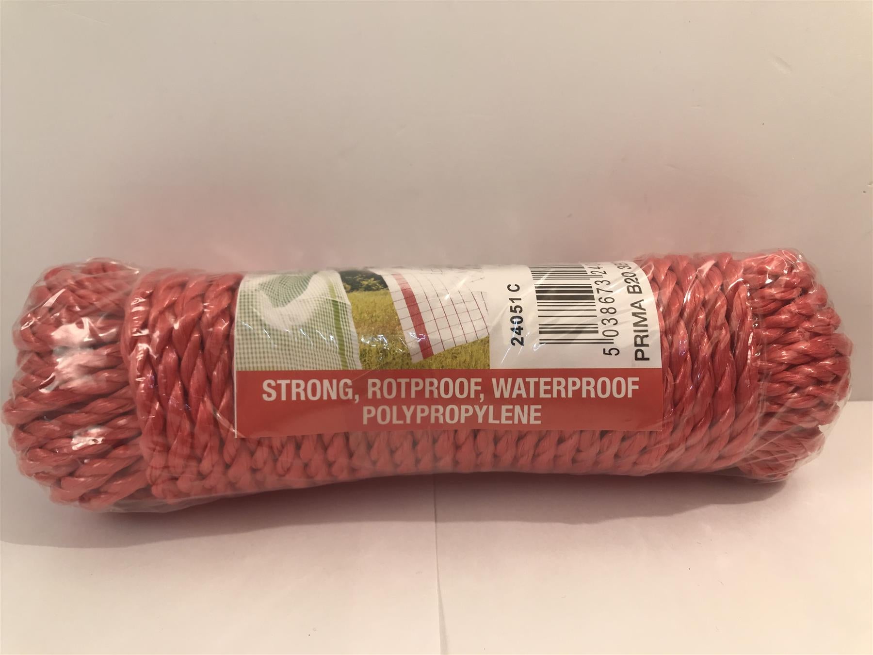 Prima Red 15m Poly Rope Pulley Line Strong, Rotproof, Waterproof, polypropylene