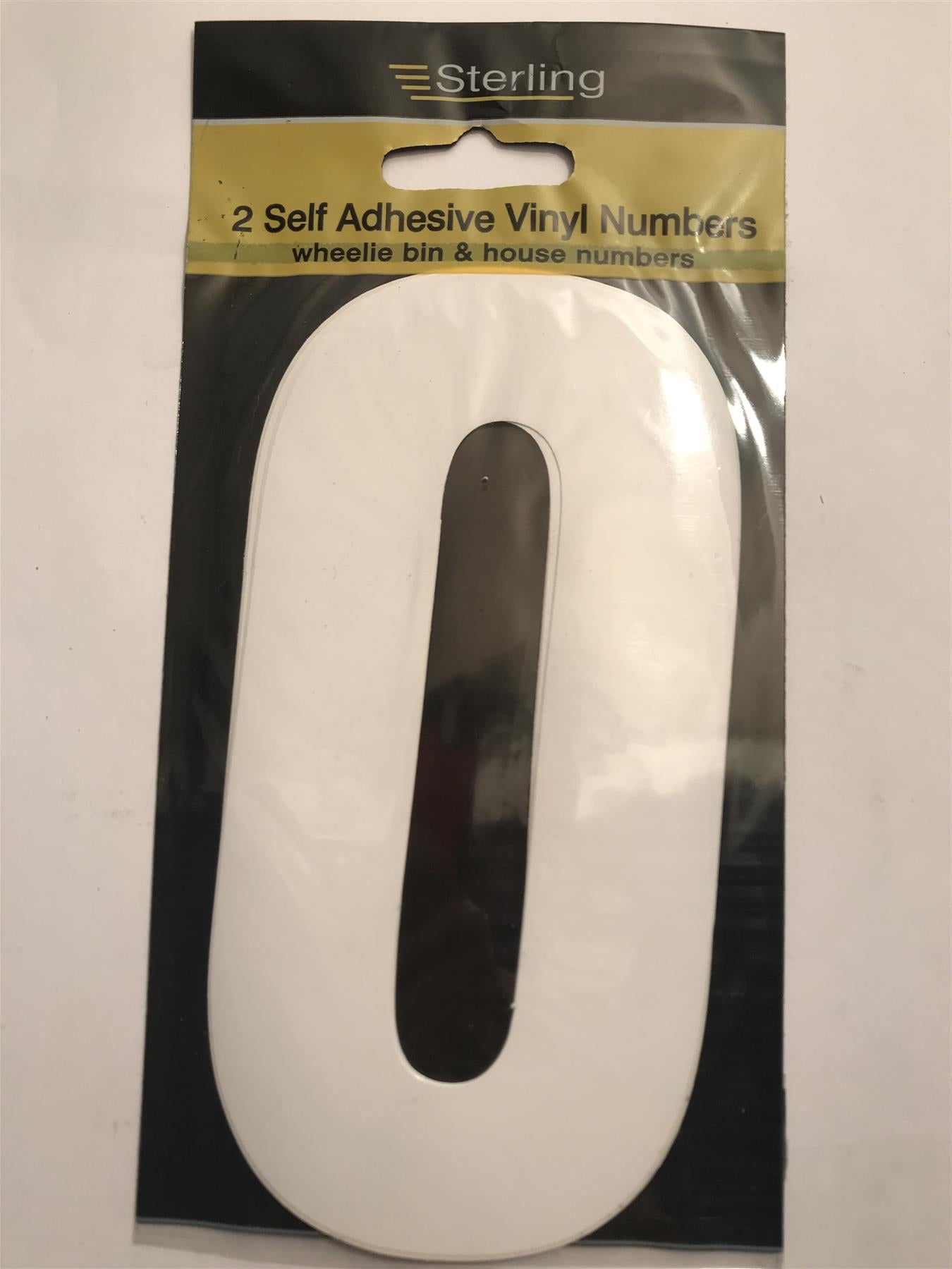 Sterling White Self Adhesive Wheelie Bin No. 0  15cm 2 Pack PNW0
