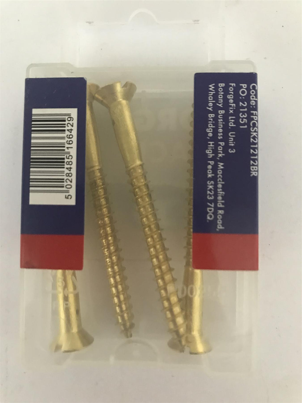 Forgefix Wood Screw Slotted CSK Brass 2.1/2″ x 12   FPCSK21212BRPack 4