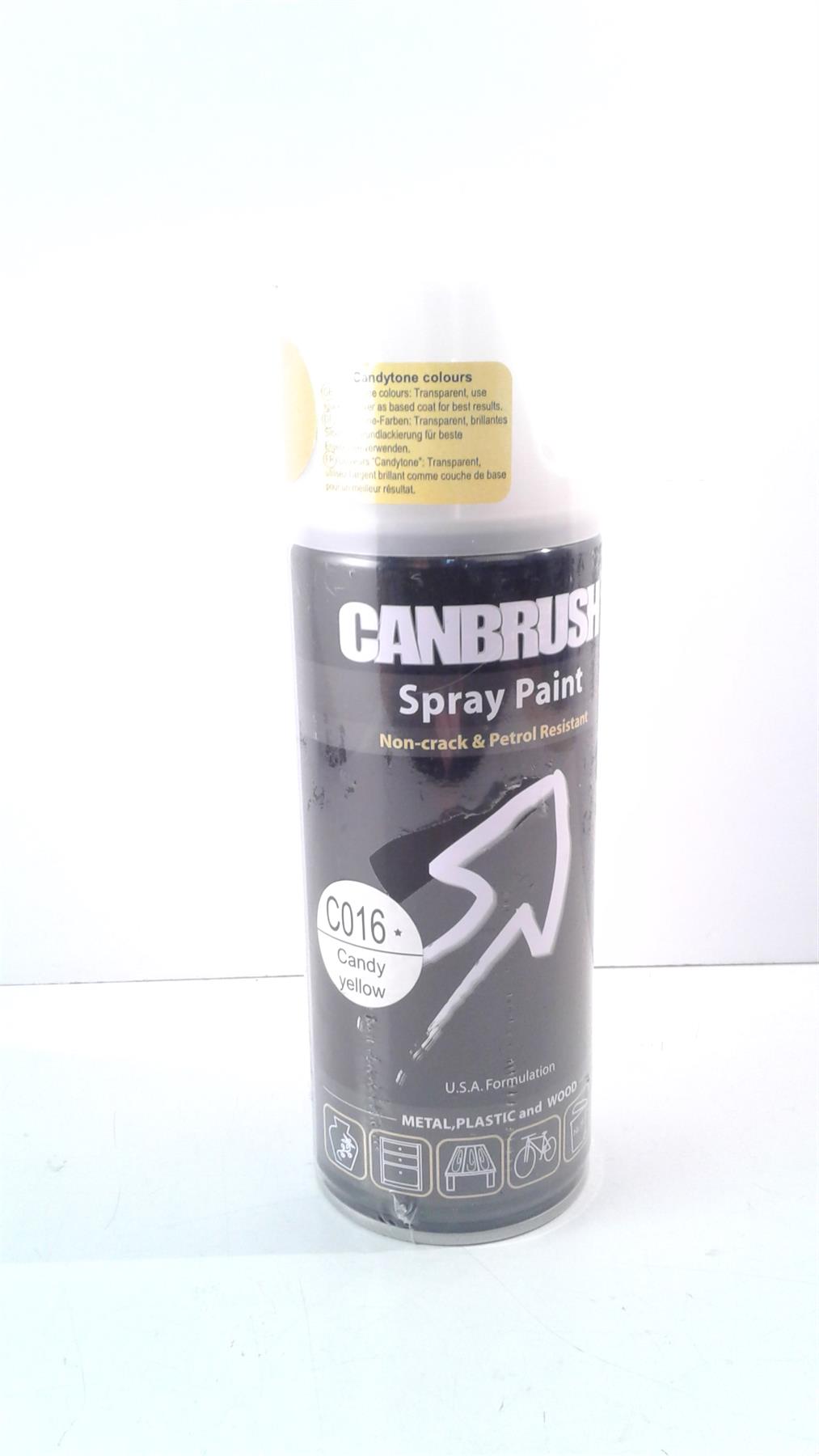 Canbrush Spray Paint C016 Candy Yellow for metal, plastic and wood