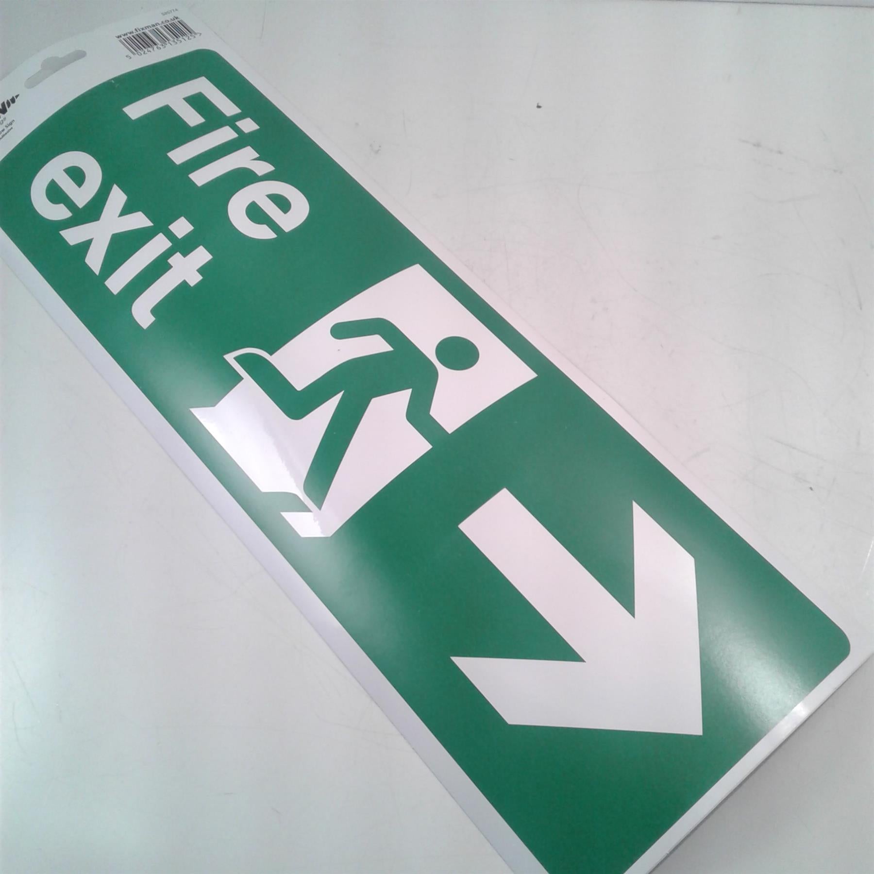 Fixman Fire Exit Right Arrow Adhesive Sign 400 x 150mm