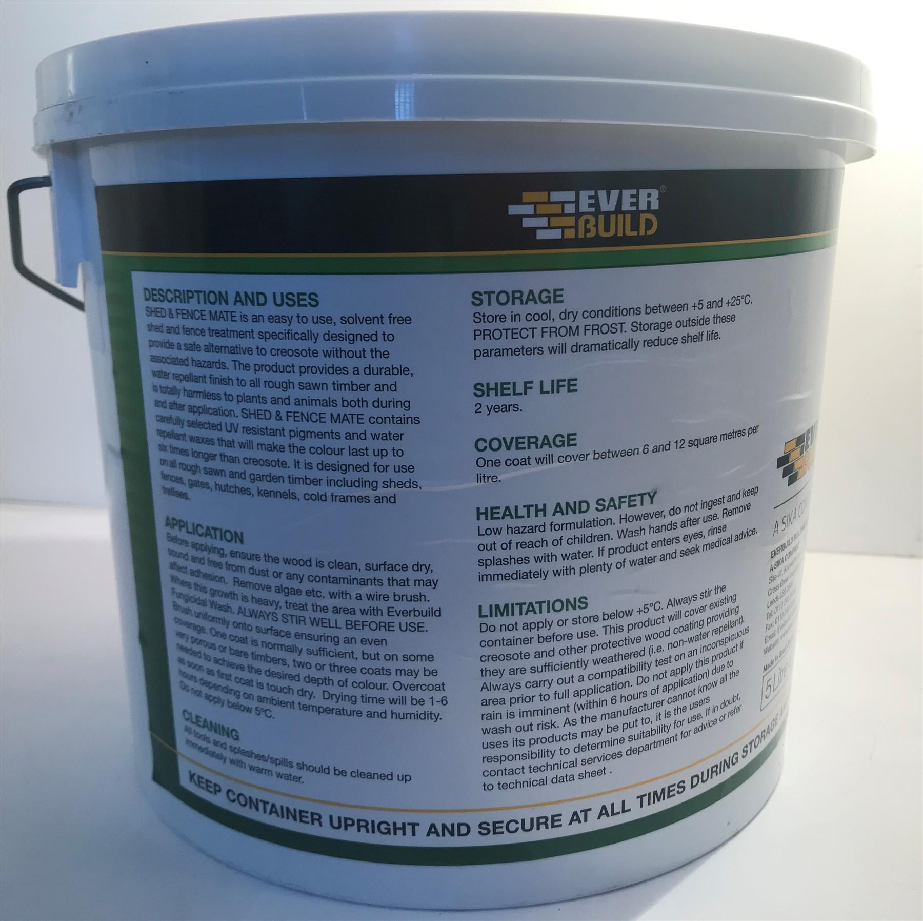 Everbuild Shed and Fence Mate Burnt Oak  5 Litre