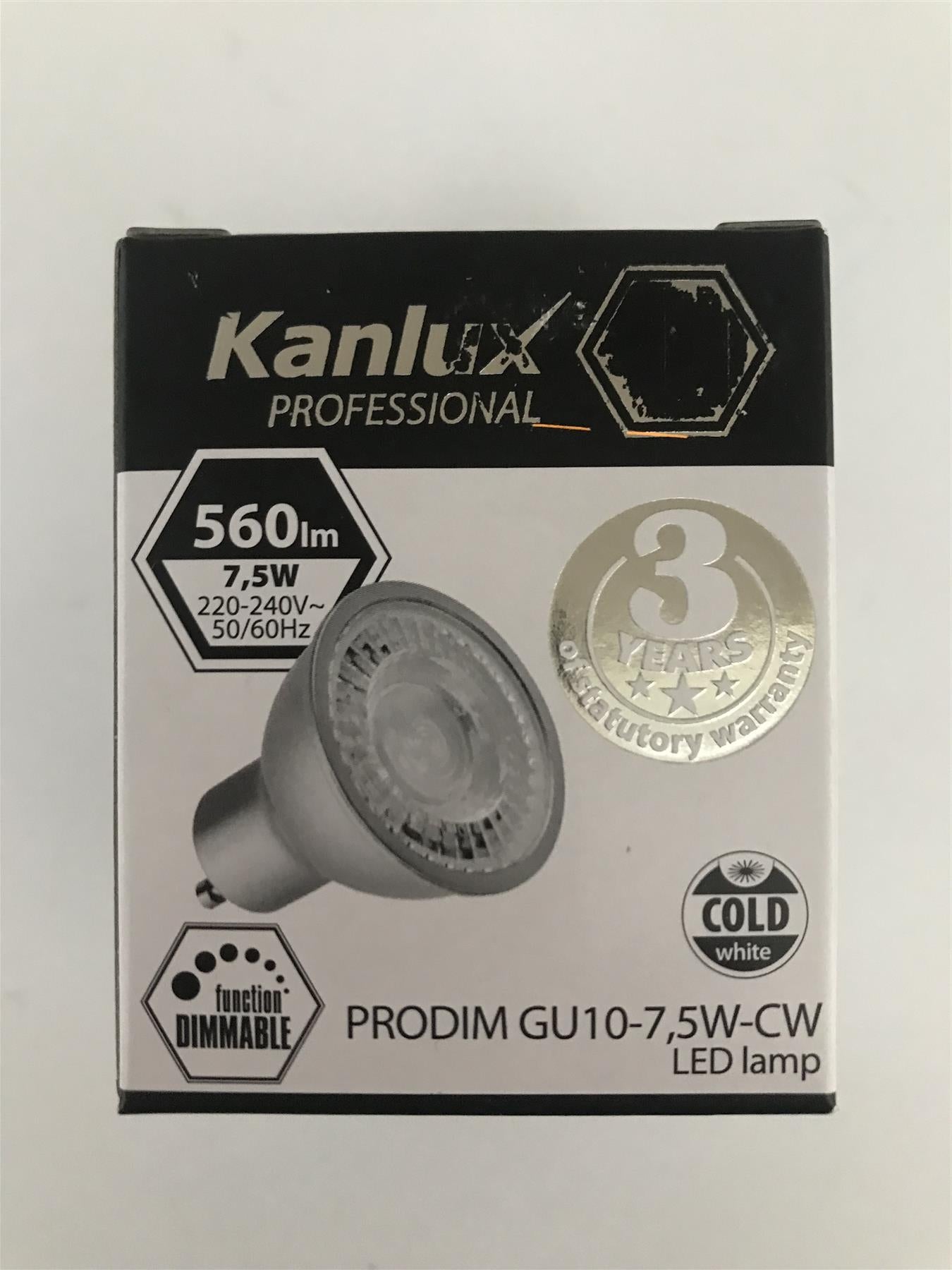 Kanlux PRODIM 7.5W GU10 6500k 560lm LED Bulb Cold White  24662