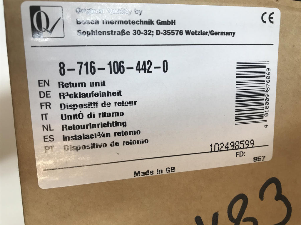 New Worcester 87161064420 Return Unit Greenstar range