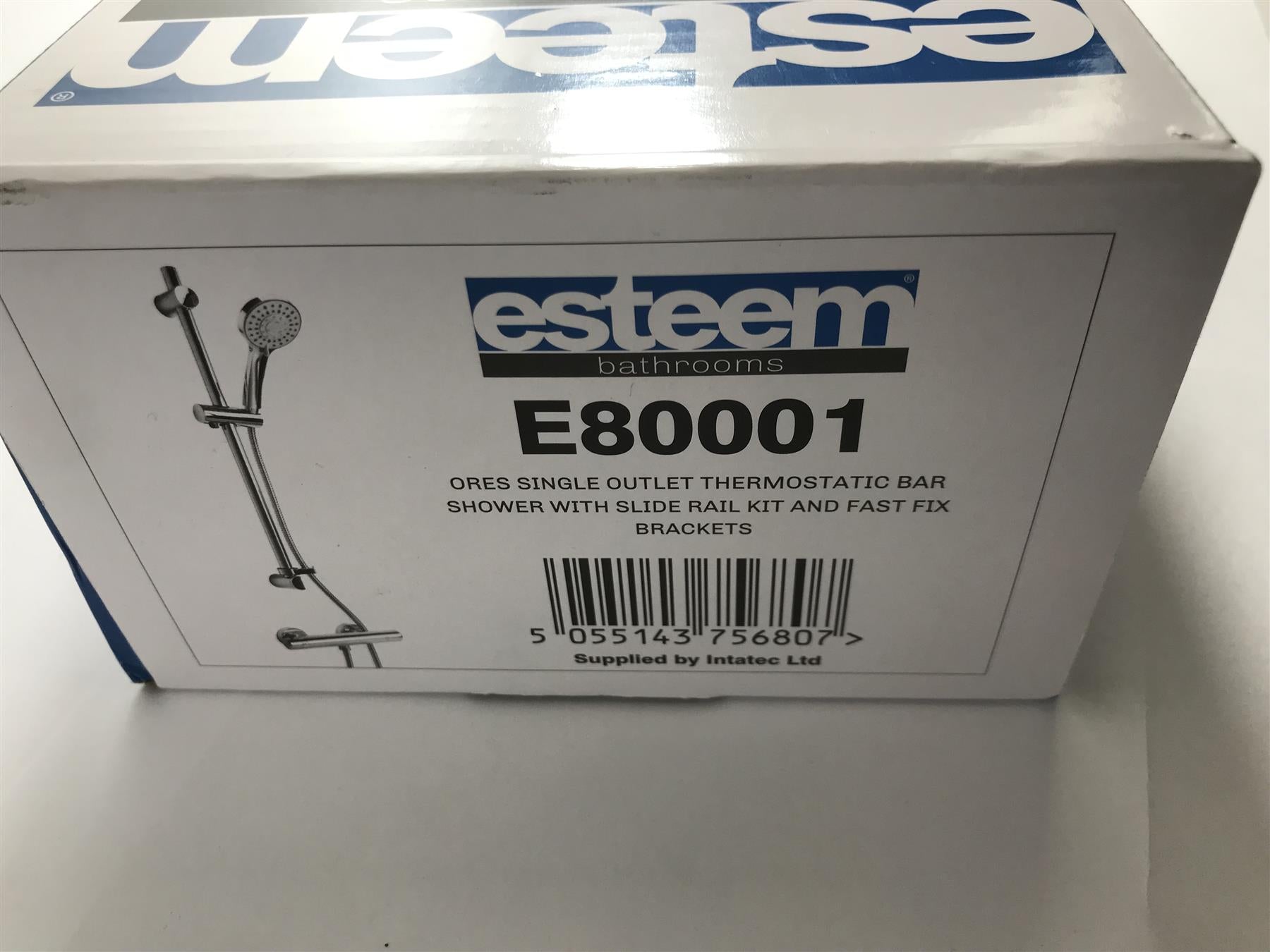 Esteem Ores Single Outlet Thermostatic Bar Shower E80001
