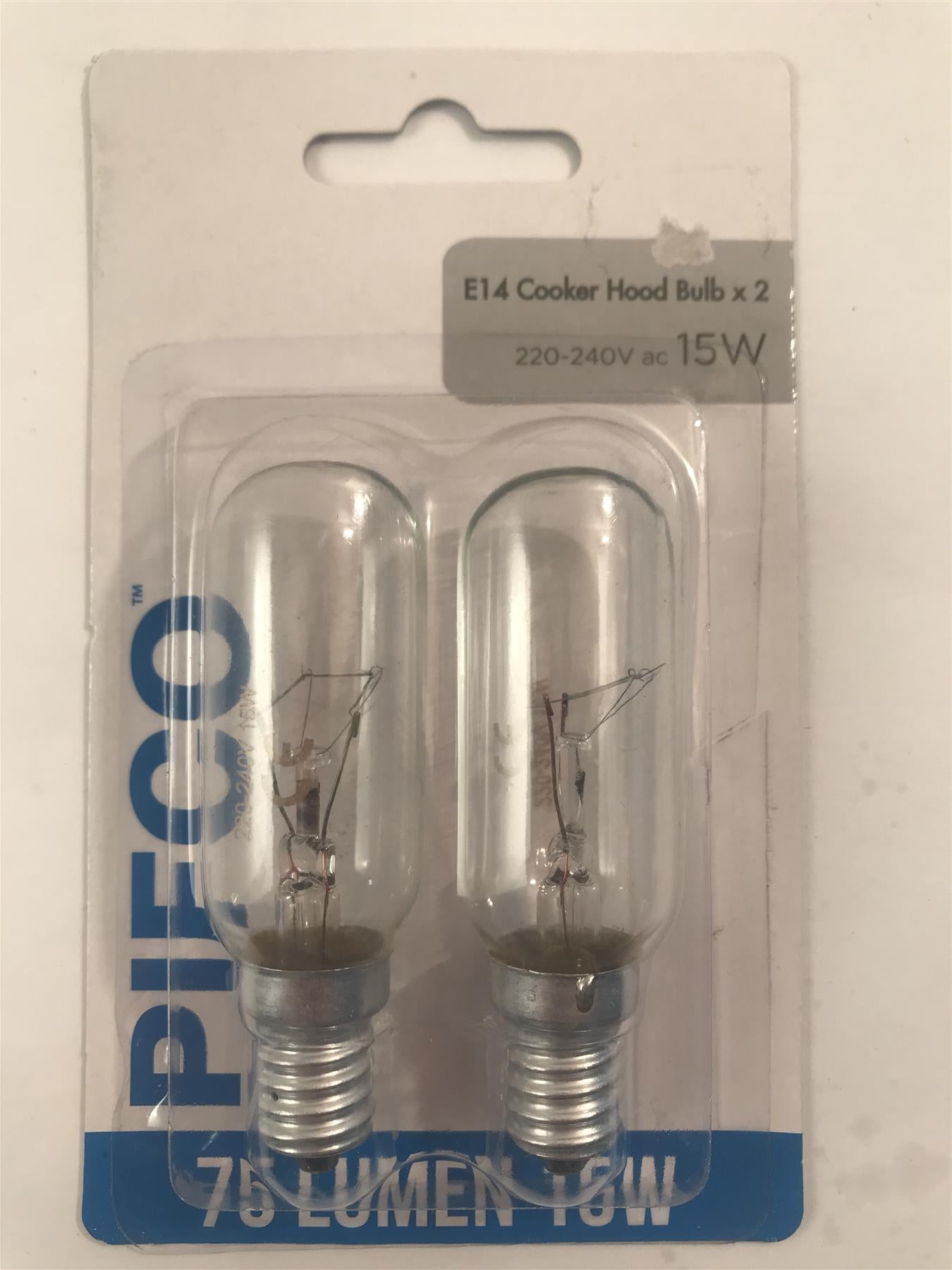 Pifco E14 Cooker Hood Bulb 15W 75lm Dimmable (2 Pack) BLB1075
