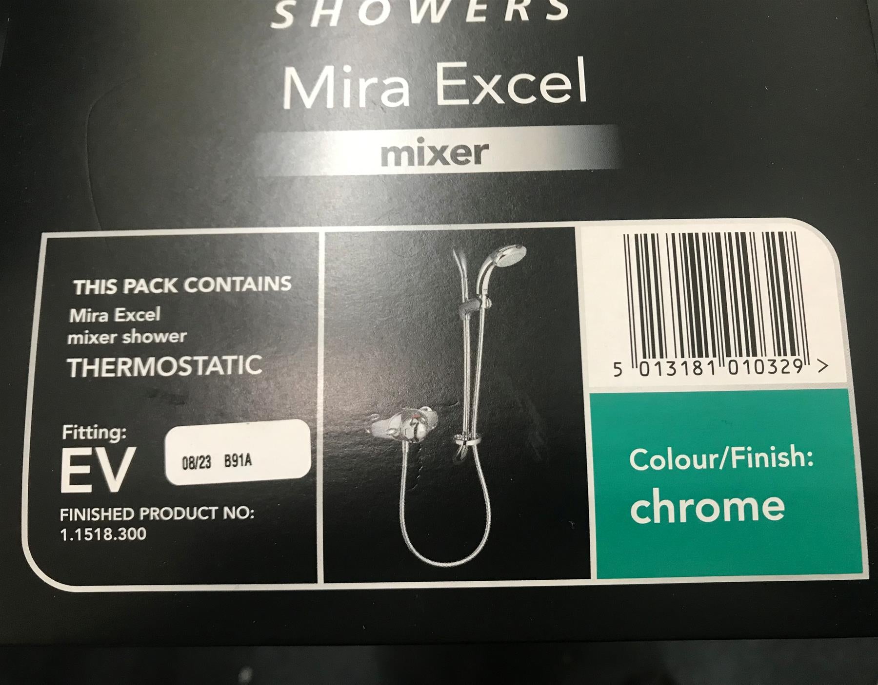 Mira Showers 1.1518.300 Excel Exposed Variable Mixer Shower Chrome New