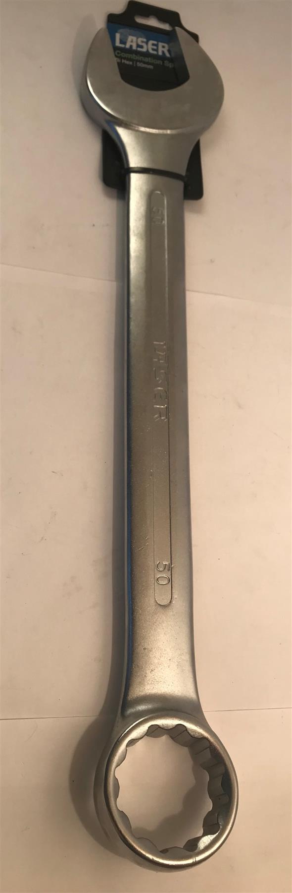 Laser Chrome Vanadium Combination Spanner Bi Hex 50mm  3193