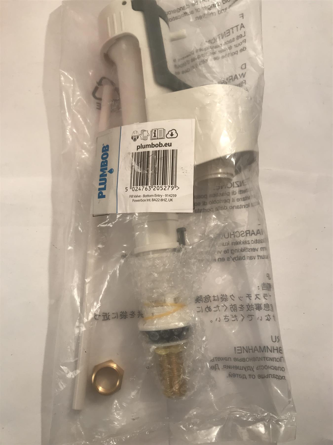 Plumbob Bottom Entry Cistern Fill Valve  914259