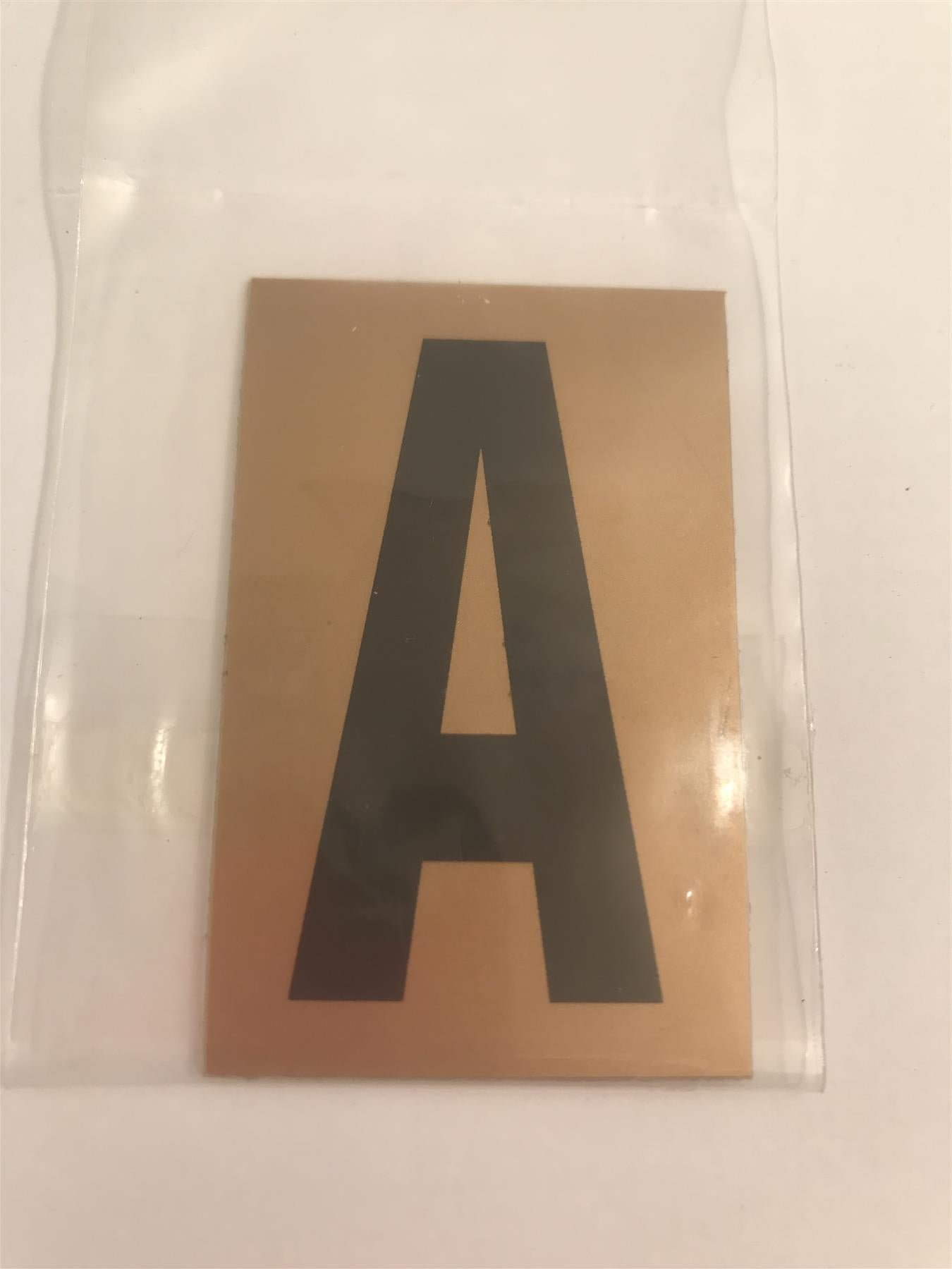 Gold/Black Letter A Self Adhesive 1" x 2"