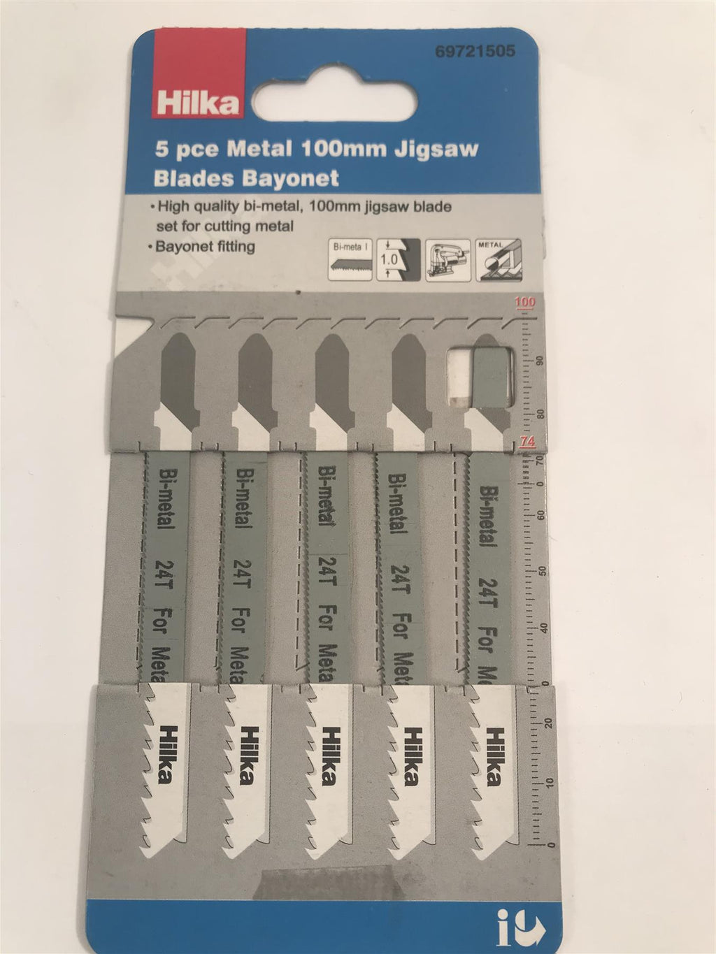 Hilka 5pc Metal 100mm Jigsaw Blades Bayonet 69721505