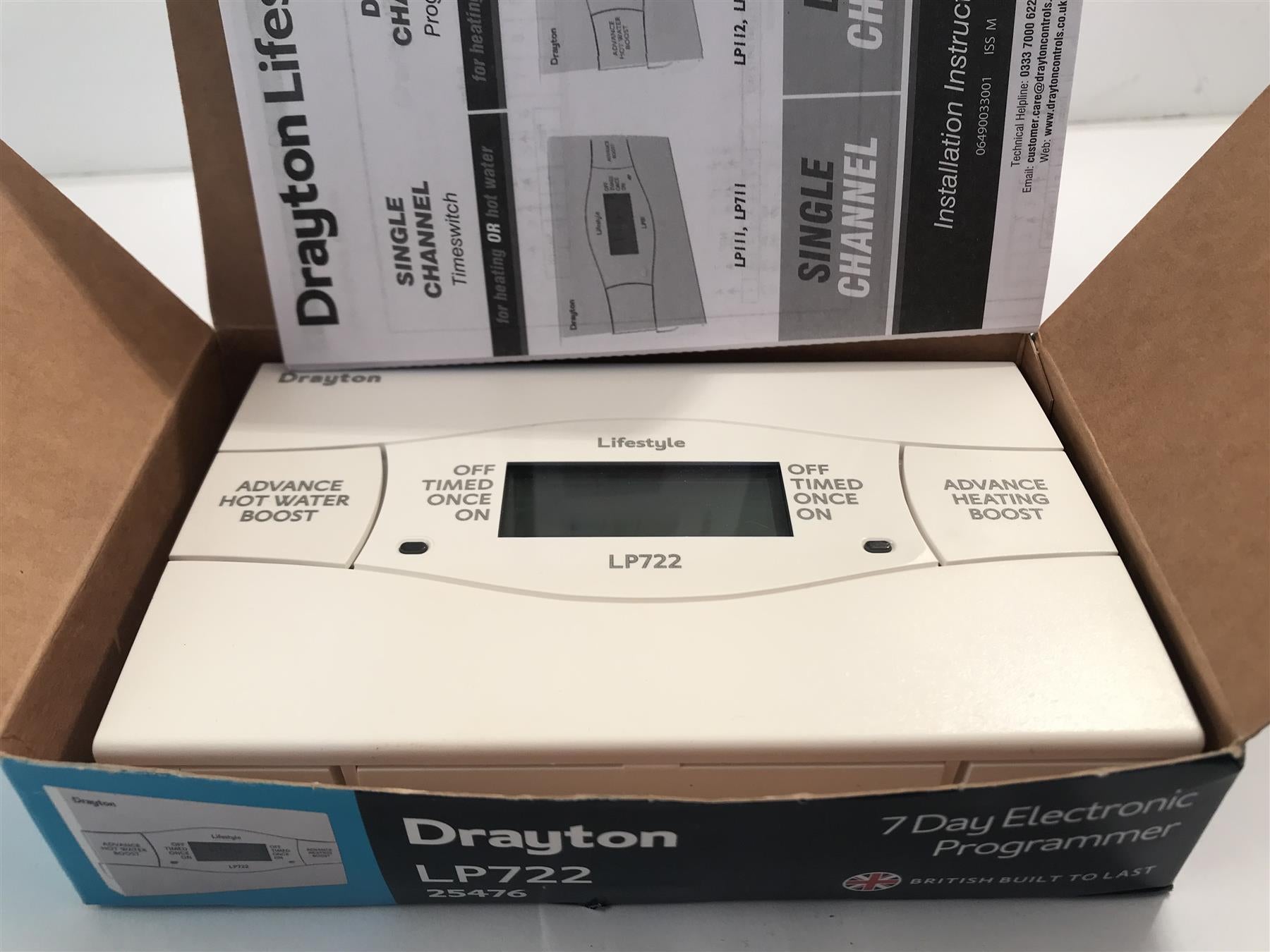 DRAYTON 25476 LP722 7 DAY ELECTRONIC PROGRAMMER