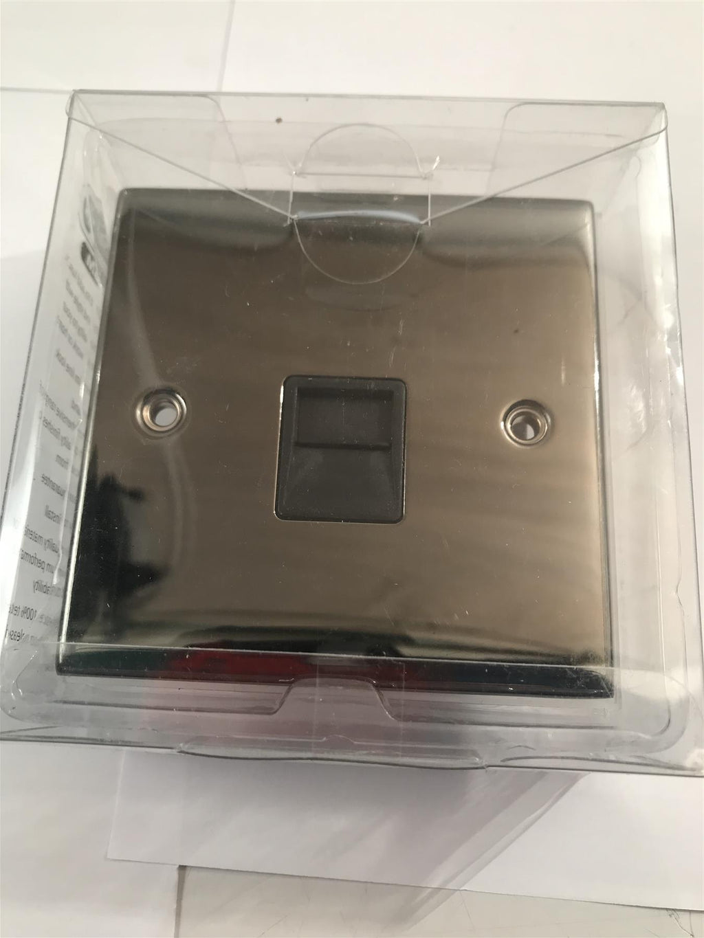 Black Nickel Secondary Telephone Socket 1 Gang Black Insert DSL439