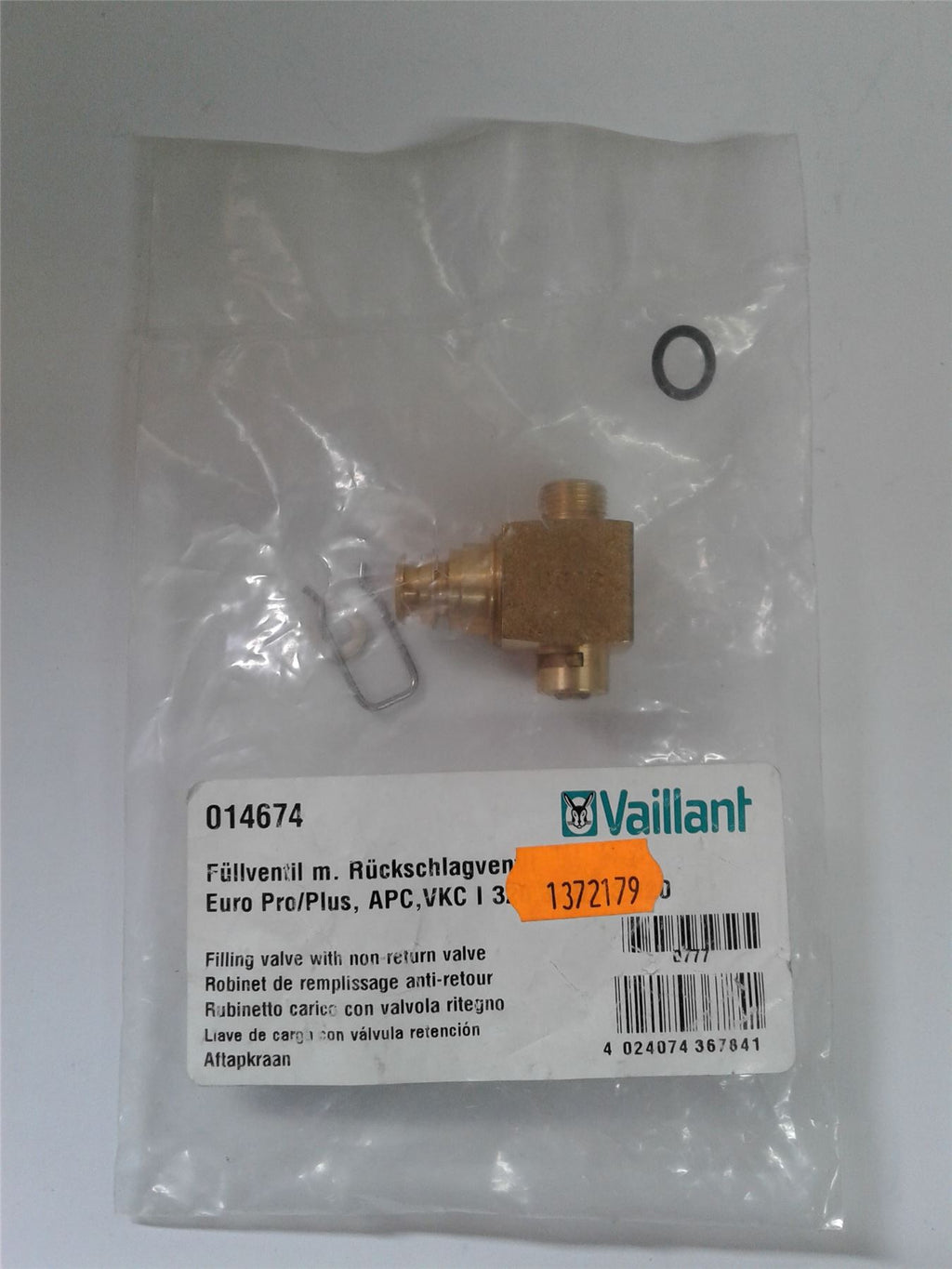 NEW VAILLANT 014674 FILLING VALVE WITH NON-RETURN VALVE