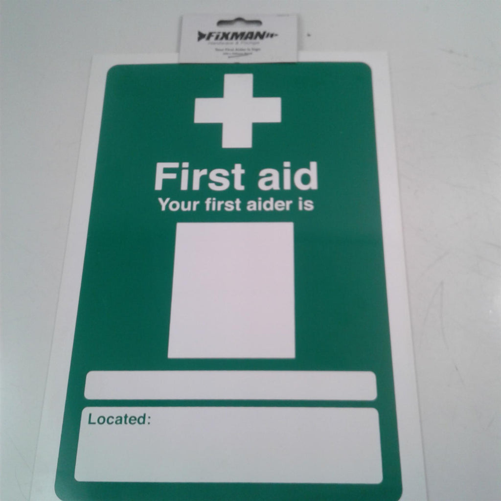 Fisman Your First Aider Sign 200 x 300mm Rigid
