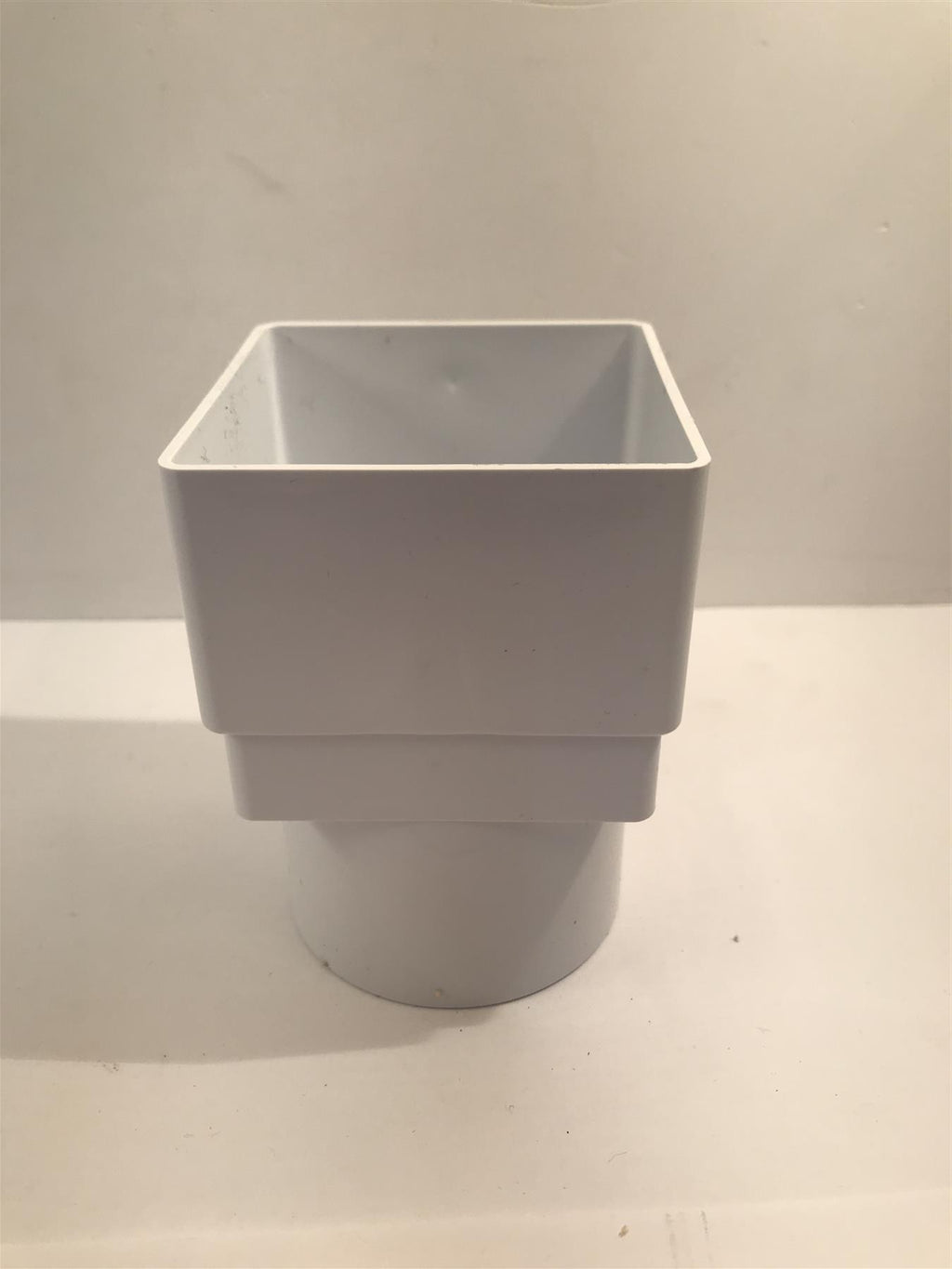 White Rainwater Pipe Square to Round Socket