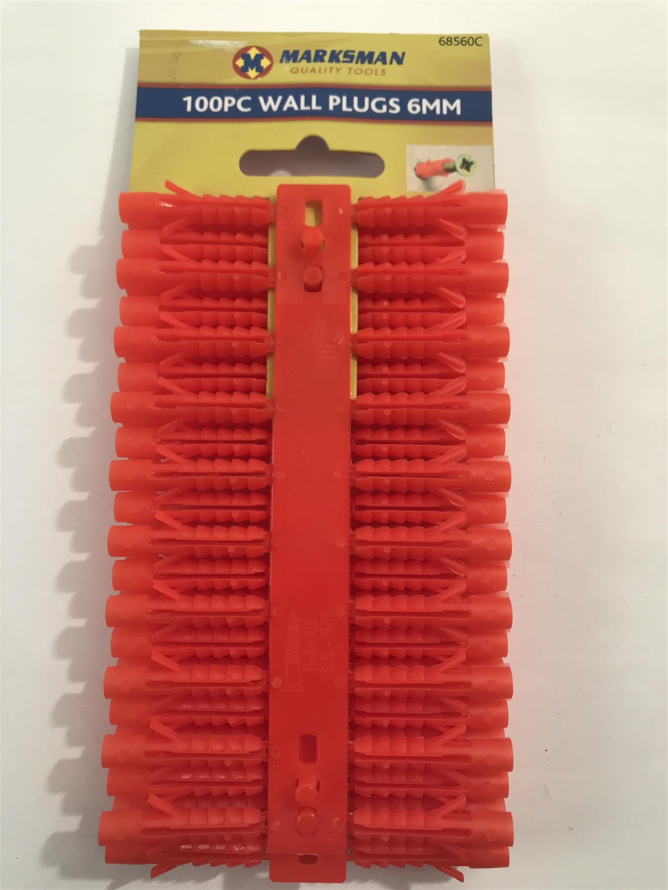 Marksman 100pc Wall Plugs 6mm Red  68560C