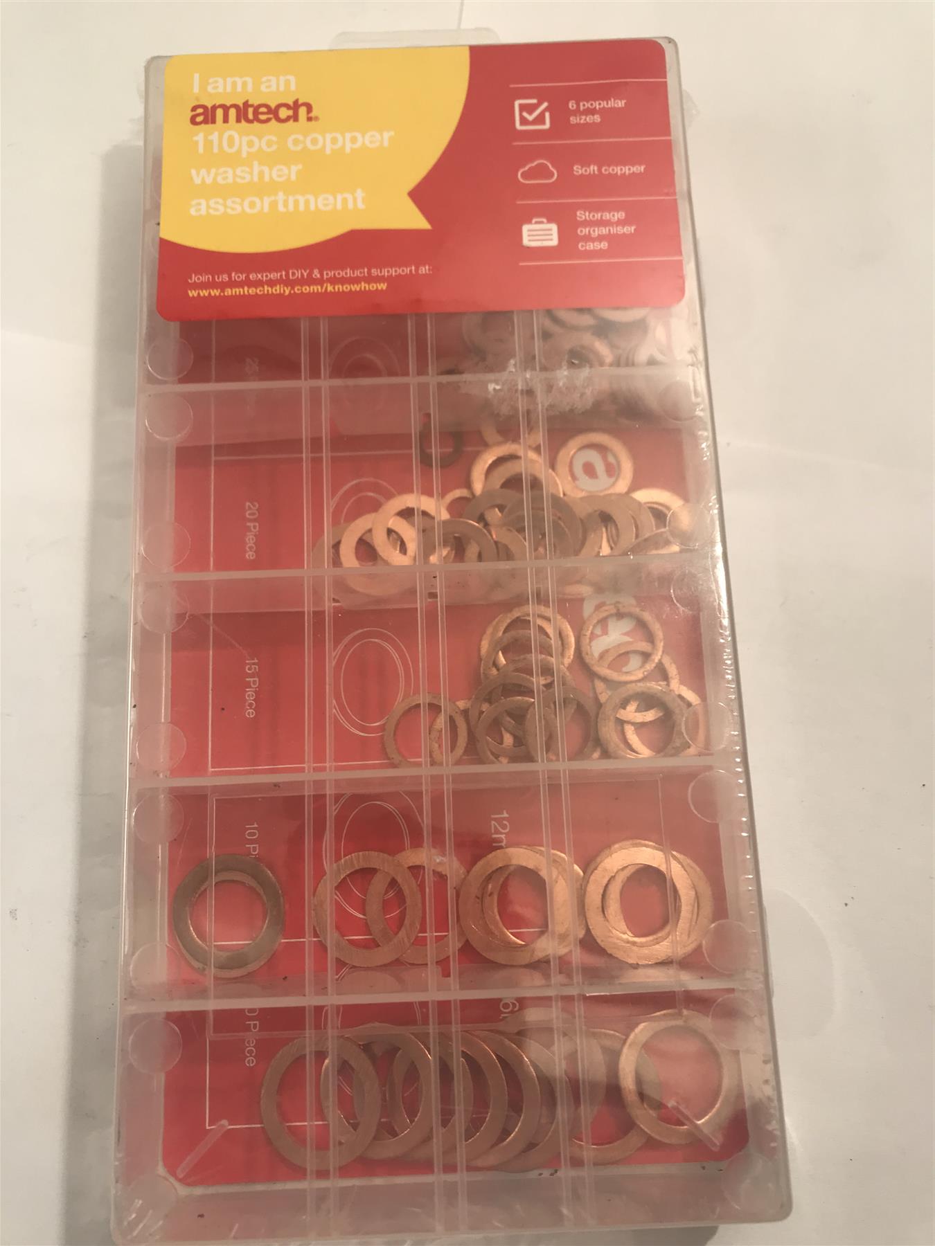 Amtech 110pc Copper Washer Assortment S6195