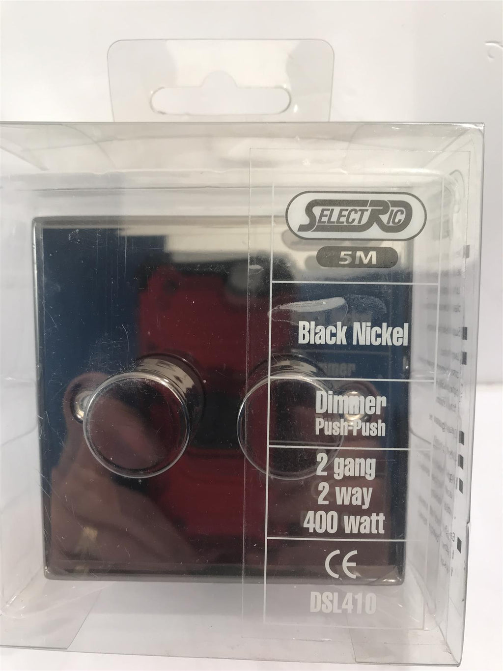 Black Nickel Dimmer Push Switch 2 Gang 2 Way 400w   DSL410