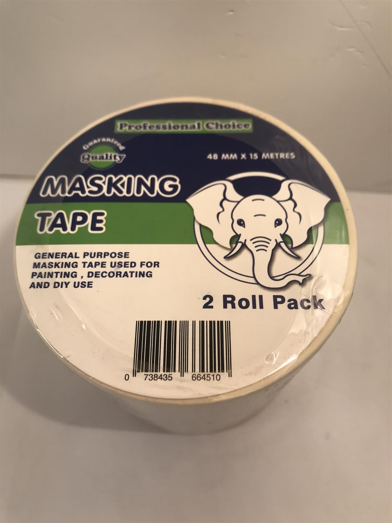 Masking Tape 48mm x 15m 2 Roll Pack
