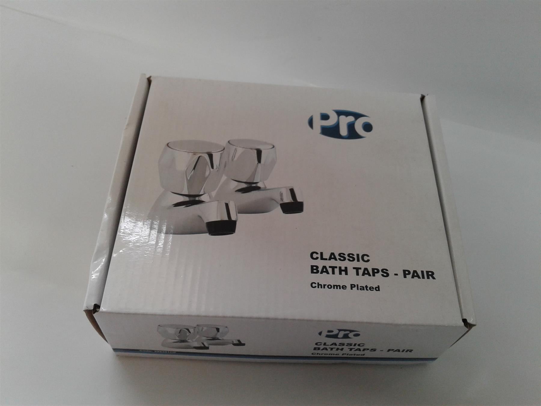 NEW ProTap 298301CP Chrome Plated Classic Bath Taps Hot & Cold Tap Included