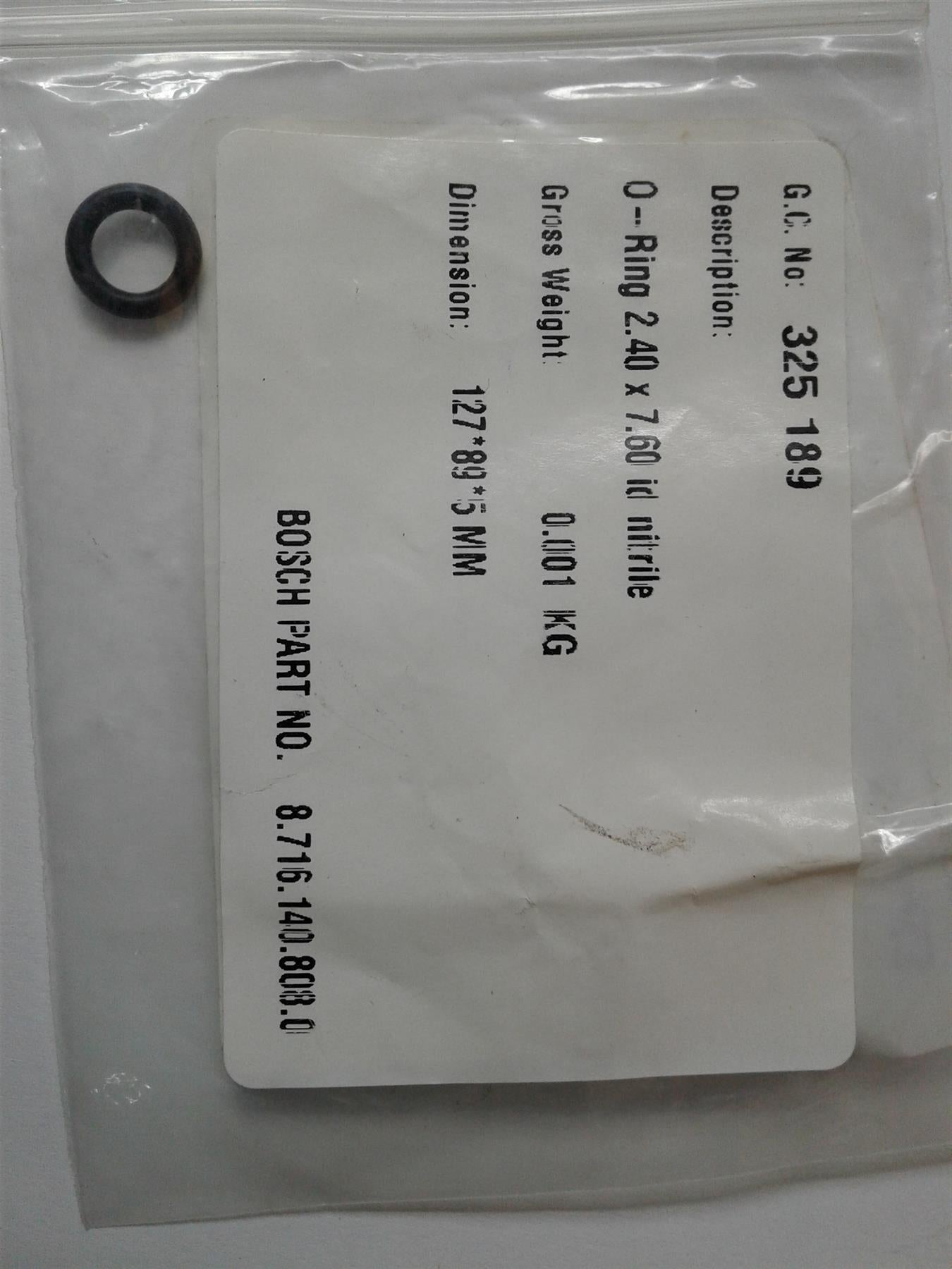 NEW WORCESTER 240 CDI HIFLOW O RING (2.40 X 7.60) NITRILE 87161408080