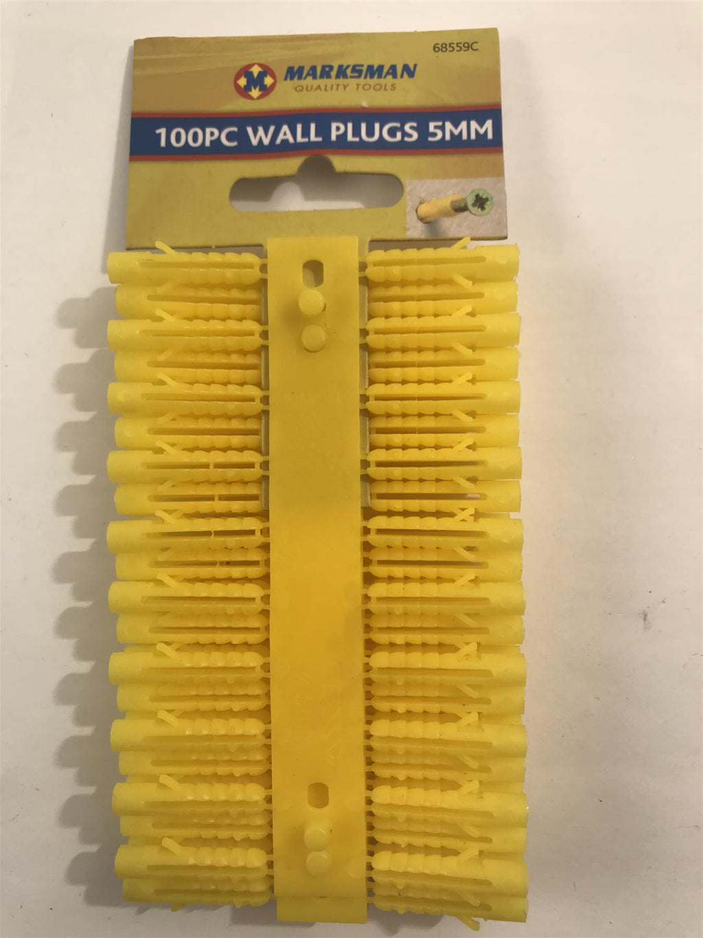 Marksman 100pc Wall Plugs 5mm Yellow  68559C