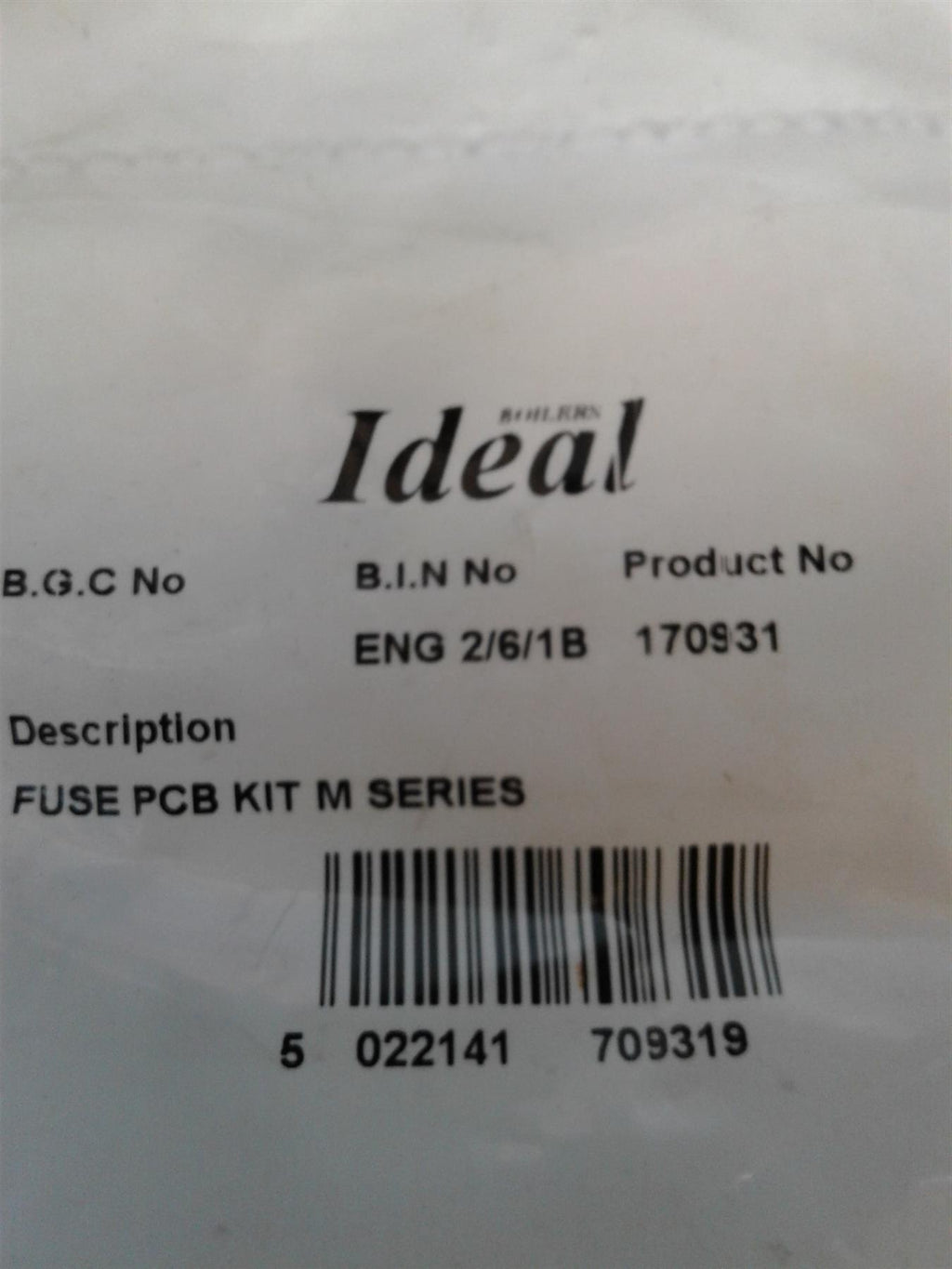 NEW IDEAL EVO ICOS ESPRIT PCB GLASS FUSE M SERIES 170931