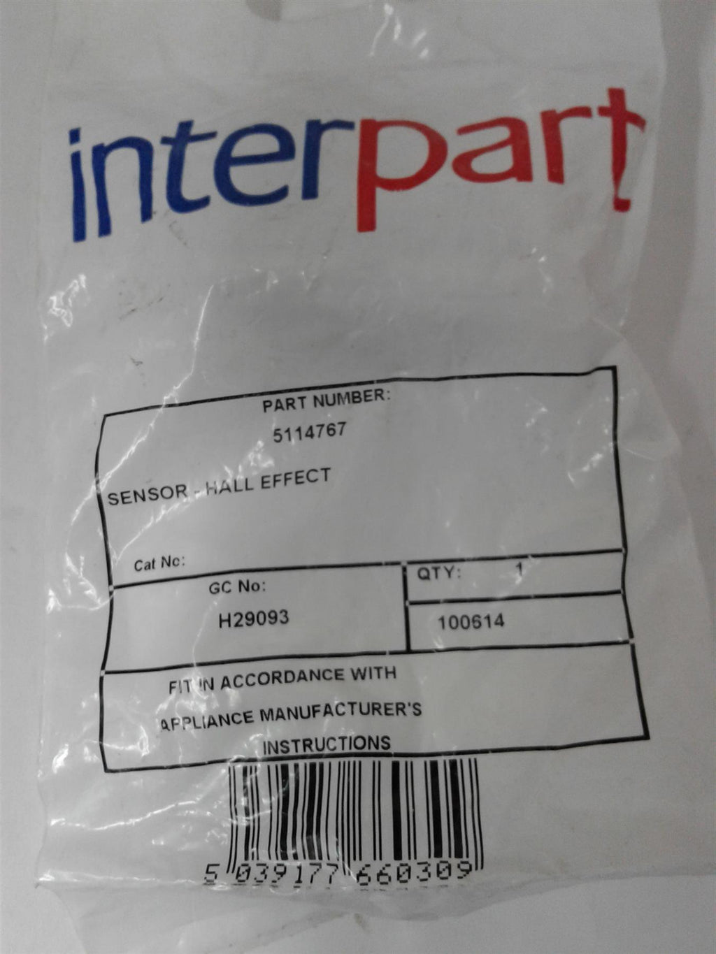 NEW BAXI DUOTEC POTTERTON PROMAX SENSOR HALL EFFECT 5114767