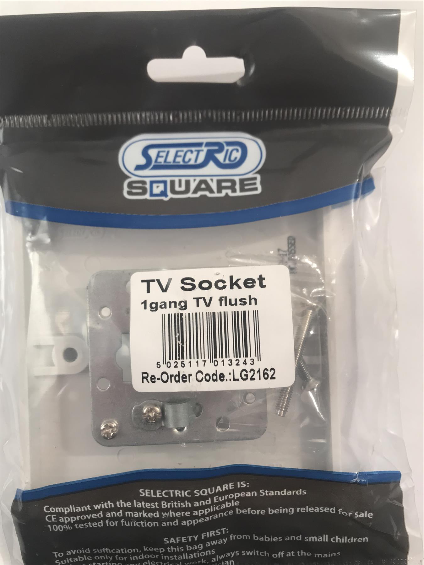 Selectric Square 1 Gang TV Socket LG2162