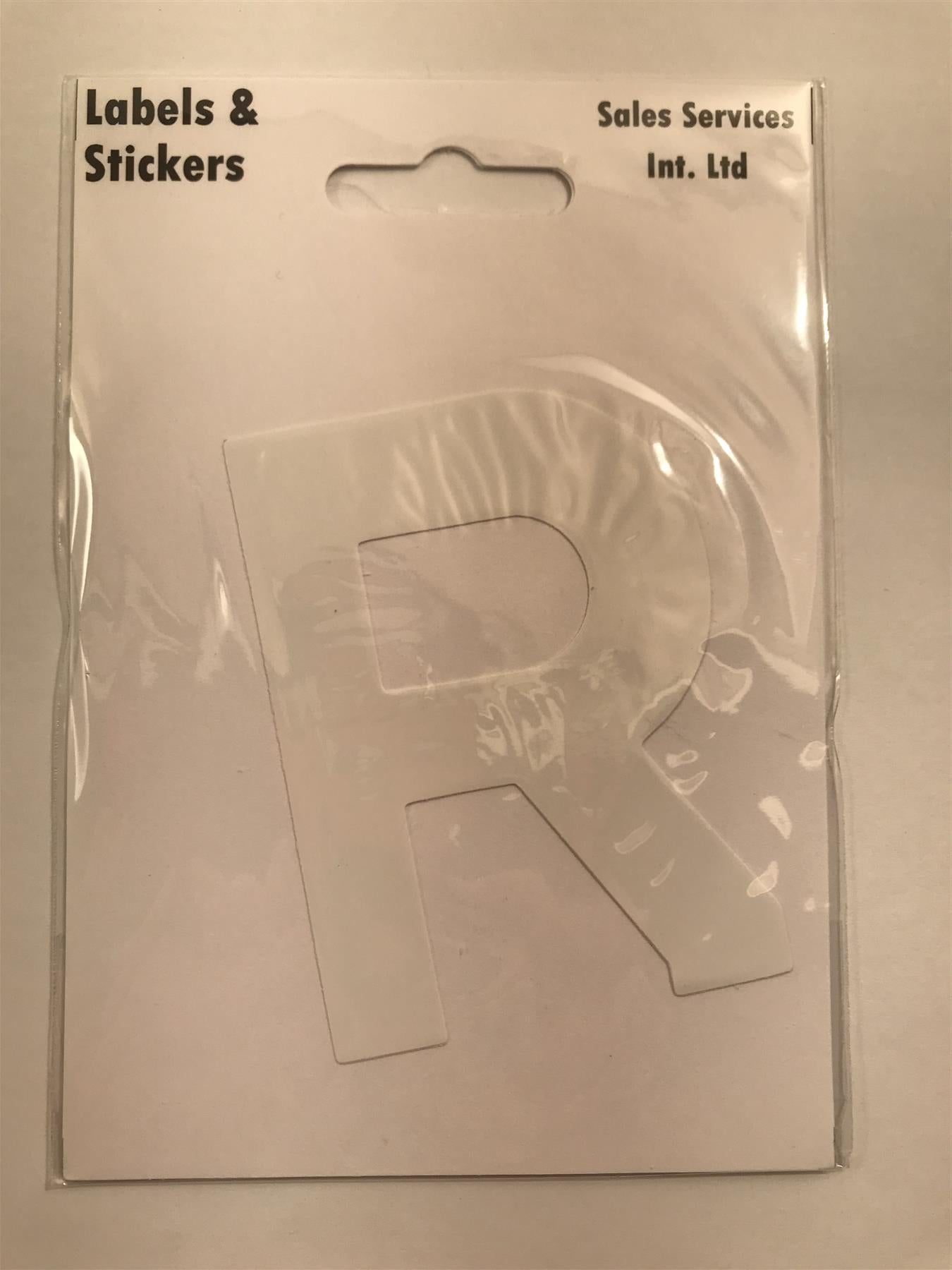 White Letter R Self  Adhesive Waterproof Sticker 8 x 6cm