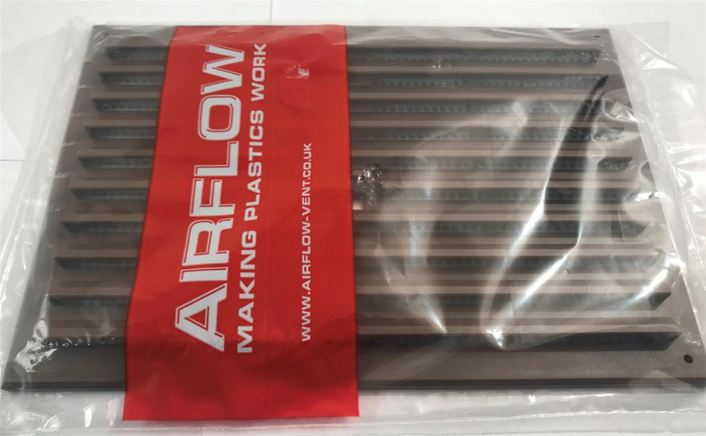 Airflow 9" x 6" Open/Cloe Air Vent with Fly Screen HM96 Brown