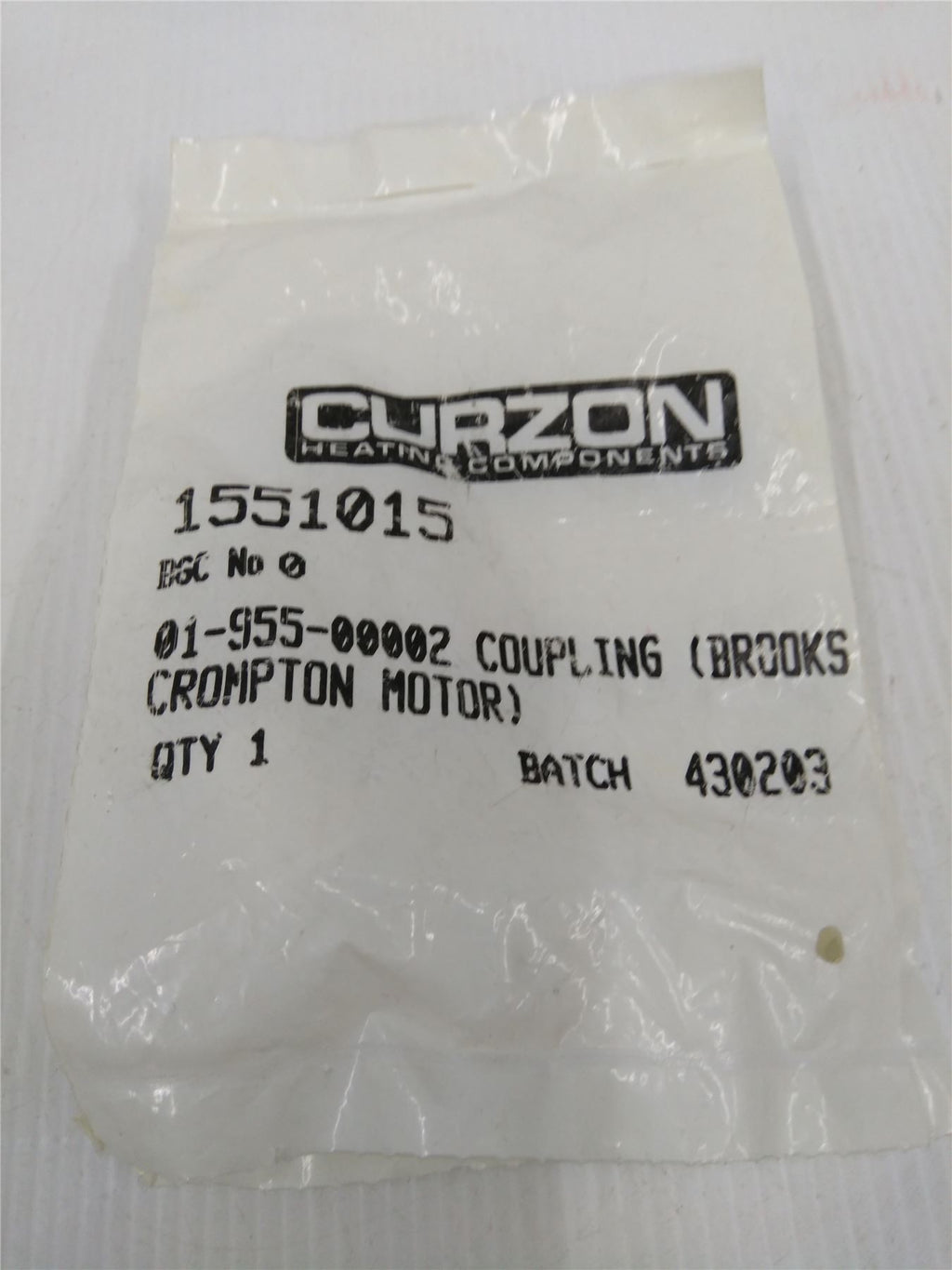NEW BAXI COUPLING 1551015 01-955-00002