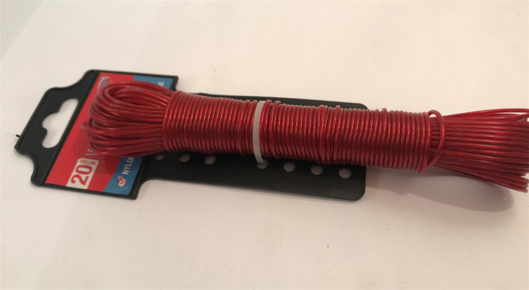 20m Washing Line Red Nylon