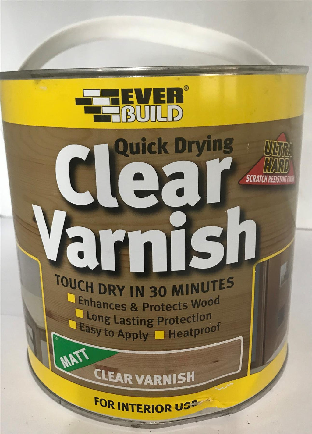 Everbuild Quick Drying Matt Clear Varnish 2.5 Ltr