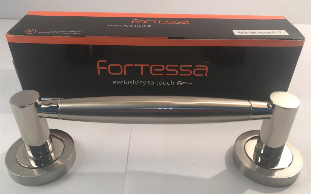 Fortessa FACMEL-SN/NP Melbourne Satin Nickel/Nickel Polished Door Handle