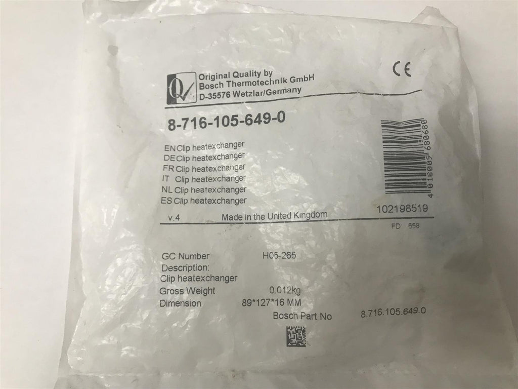 Worcester 87161056490 Clip Heat Exchanger