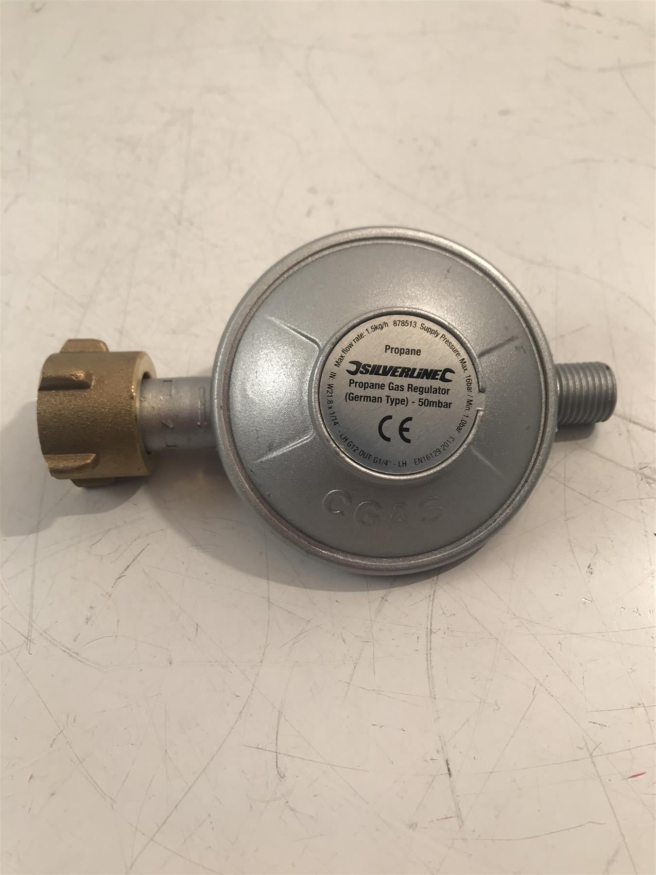Silverline Propane Gas Regulator (German Type) 50mbar - 878513